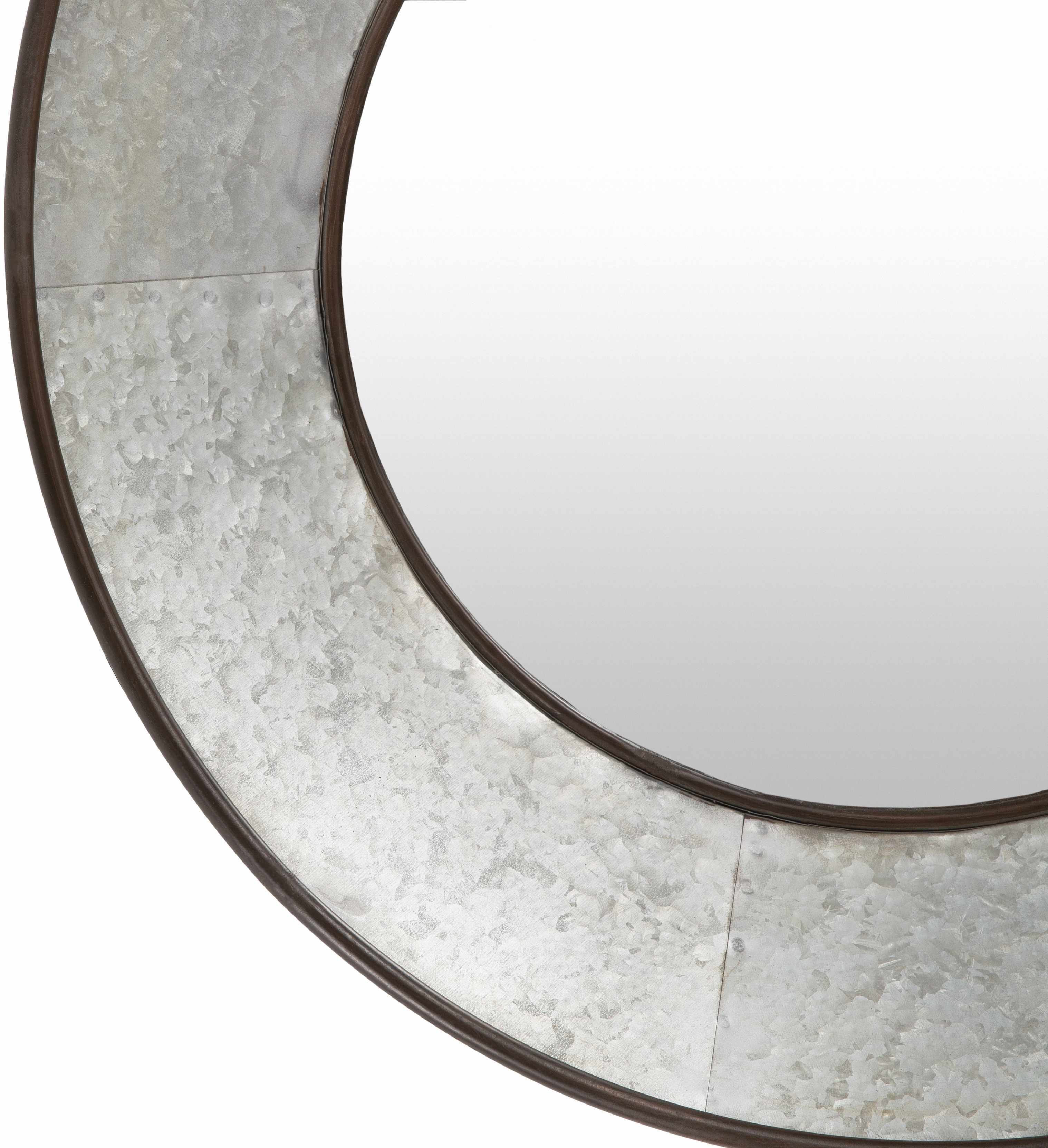 Cefnllys 32" Round Mirror - Contemporary Iron Frame