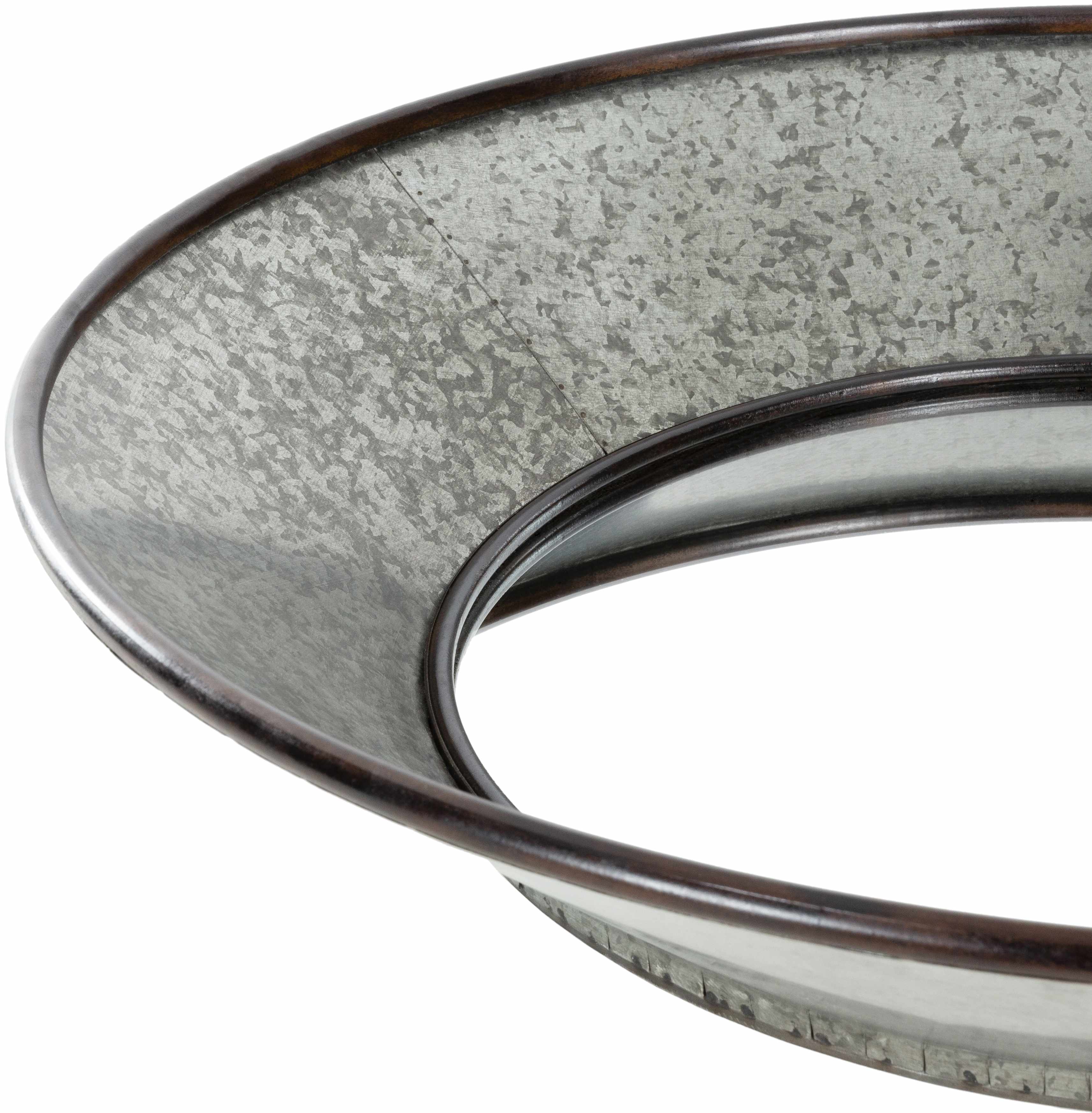 Cefnllys 32" Round Mirror - Contemporary Iron Frame