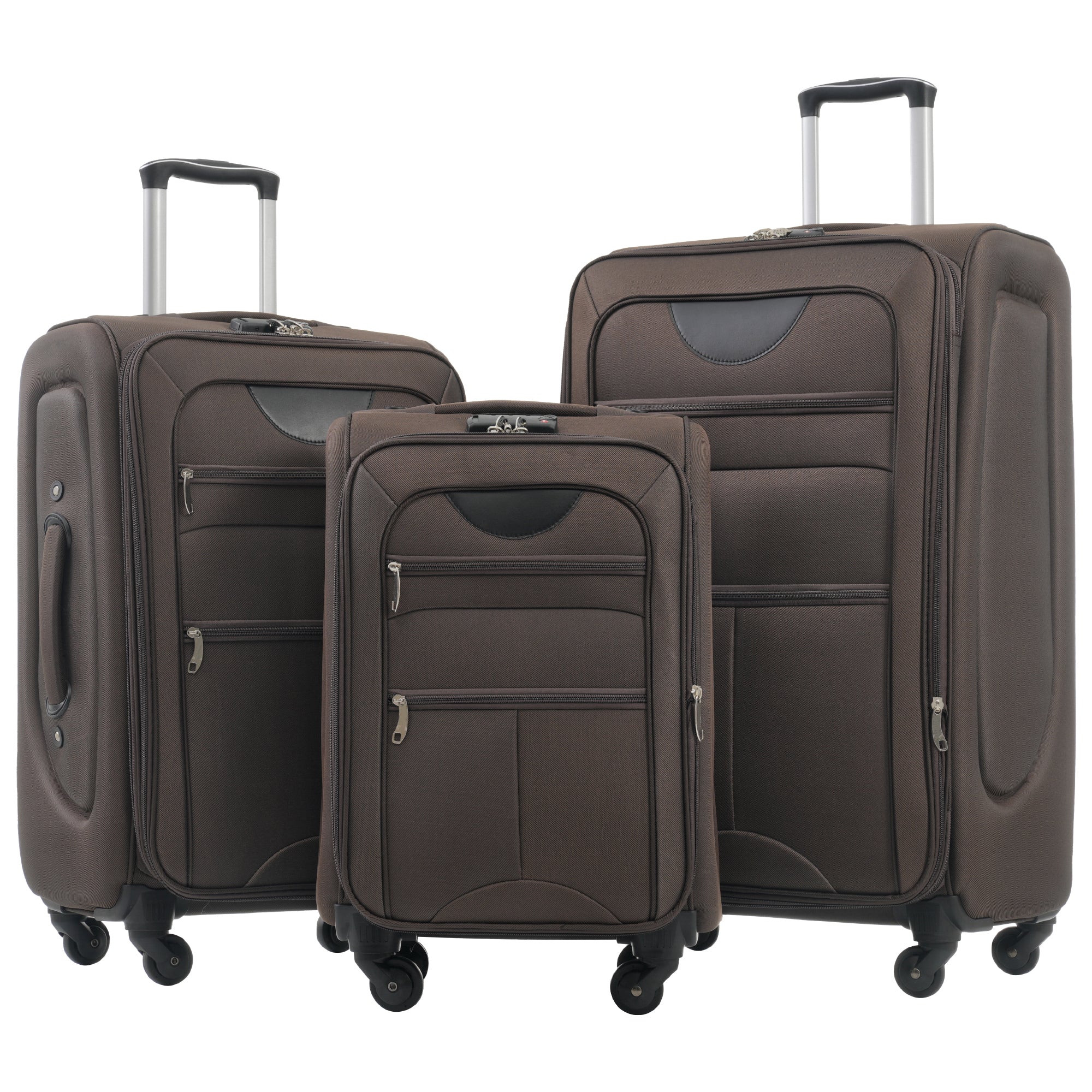 Softside expandable 3-piece luggage set with spinner wheels