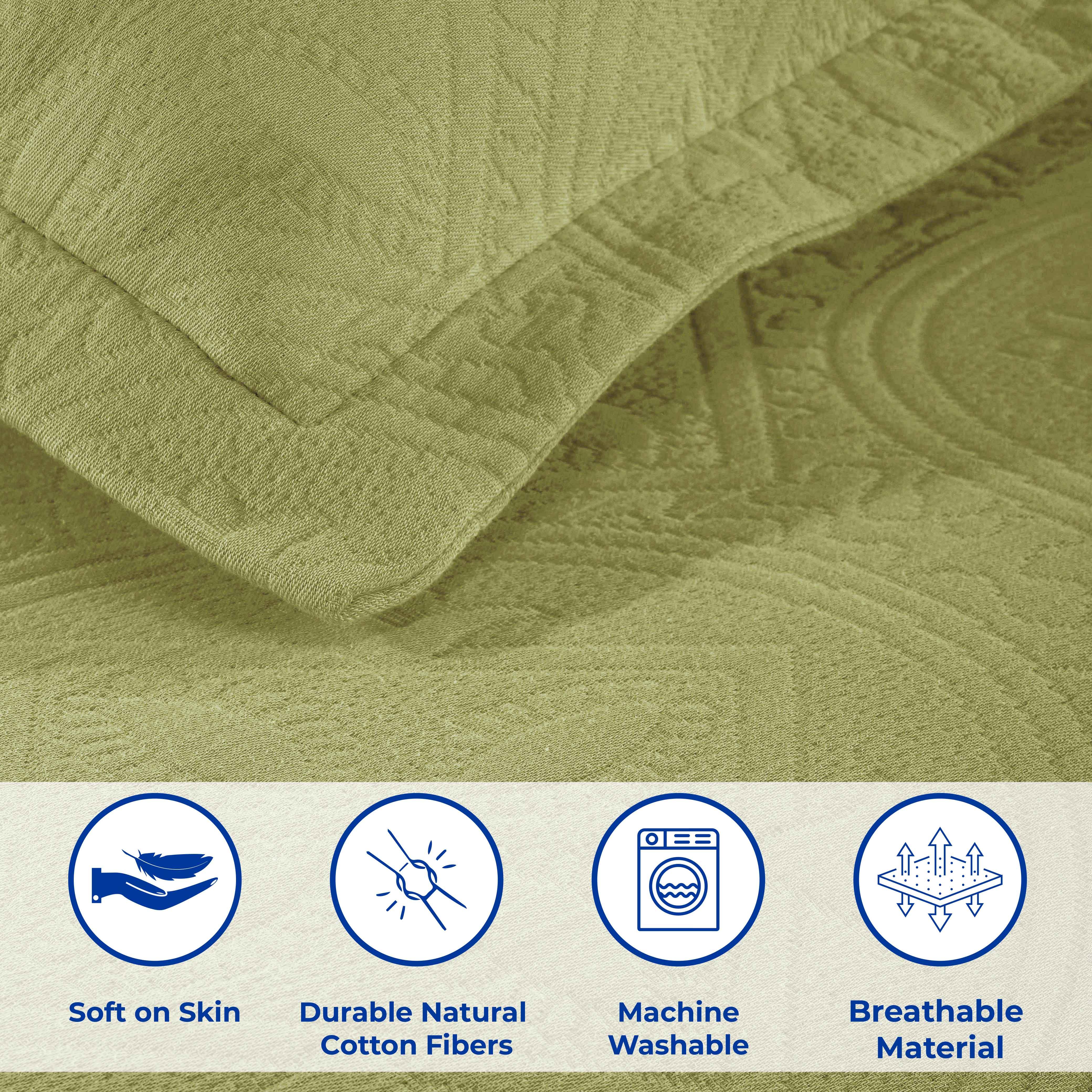 Celtic Circle Cotton Jacquard Matelasse Bedspread Set - Bedspread by Superior Brand