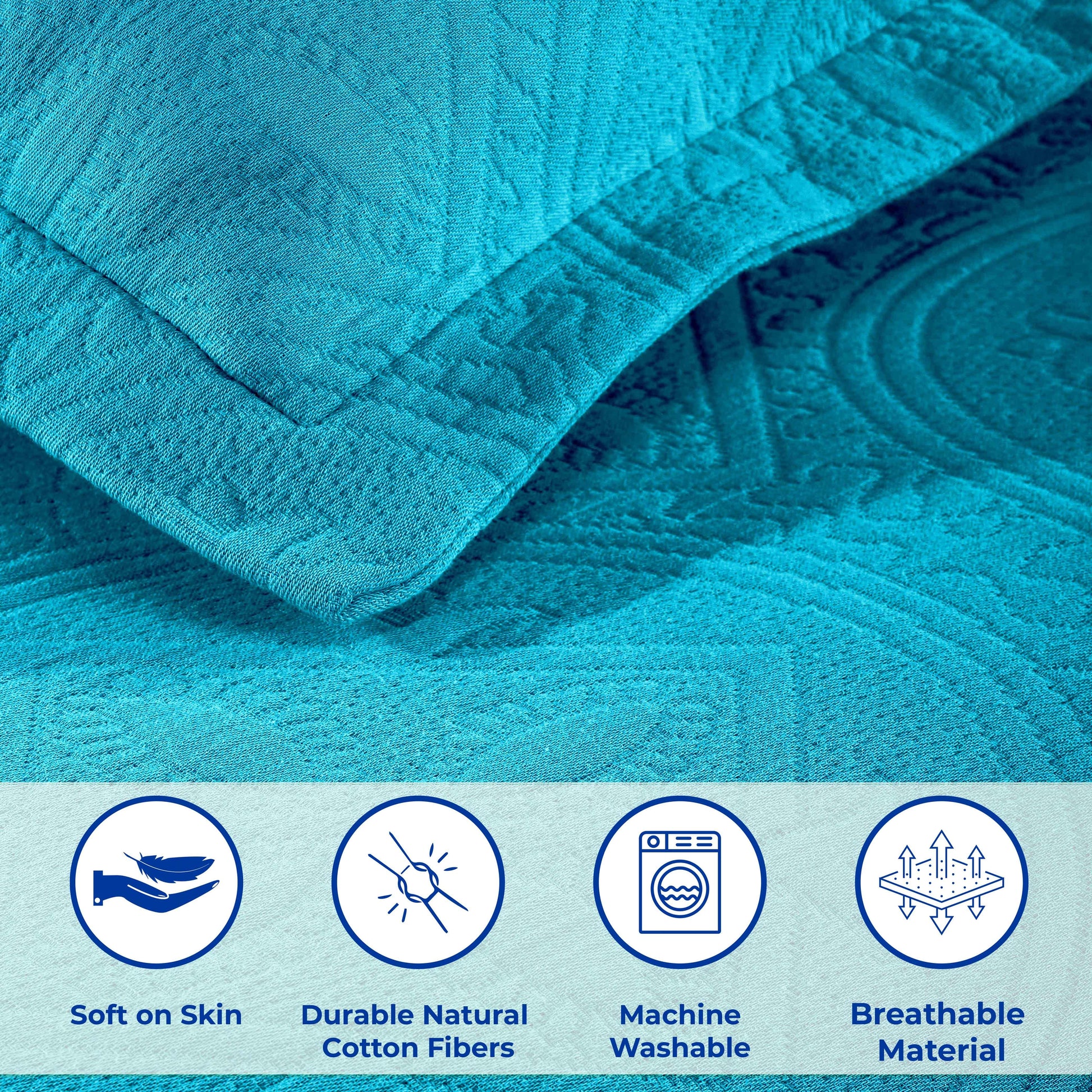 Celtic Circle Cotton Jacquard Matelasse Bedspread Set - Bedspread by Superior Brand