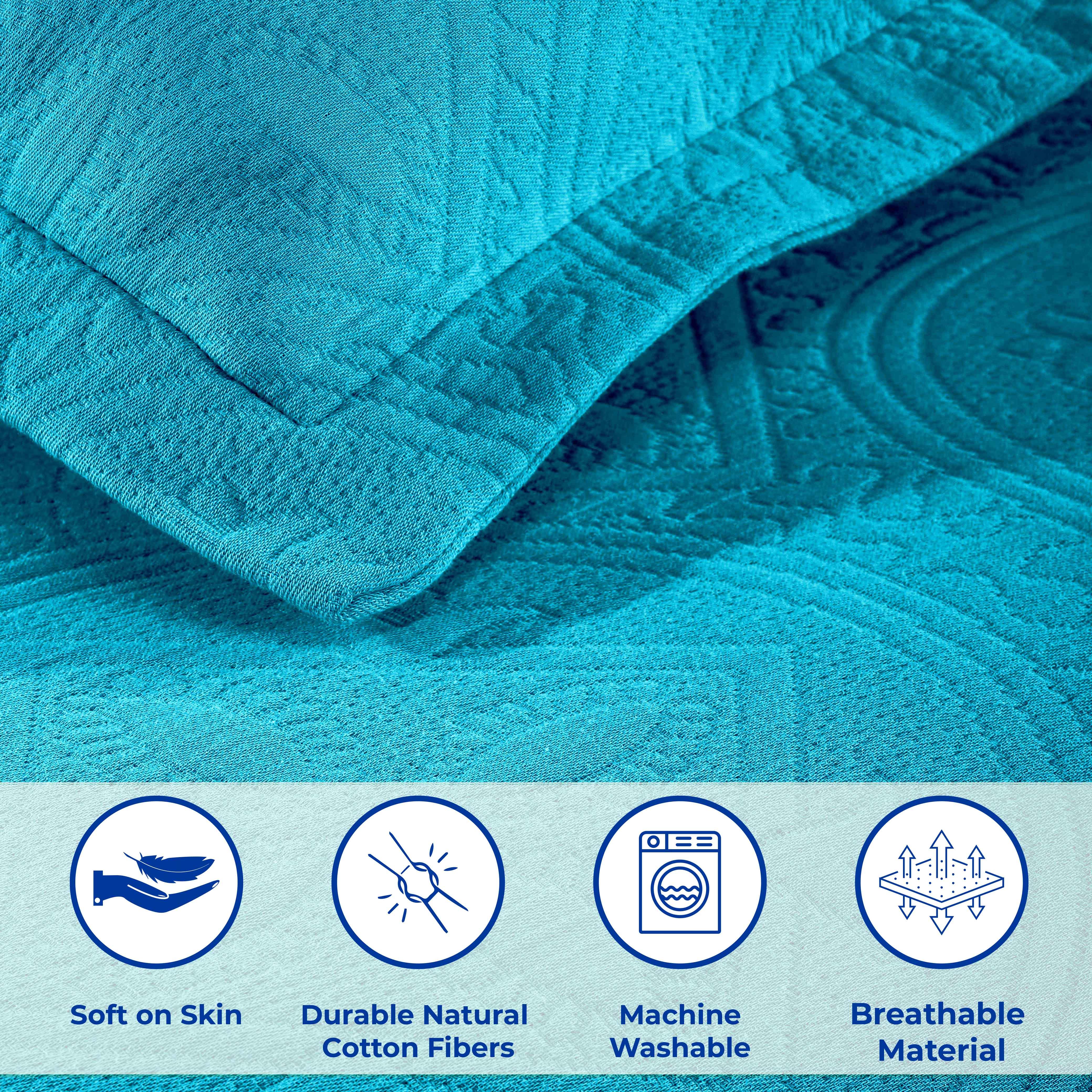 Celtic Circle Cotton Jacquard Matelasse Bedspread Set - Bedspread by Superior Brand