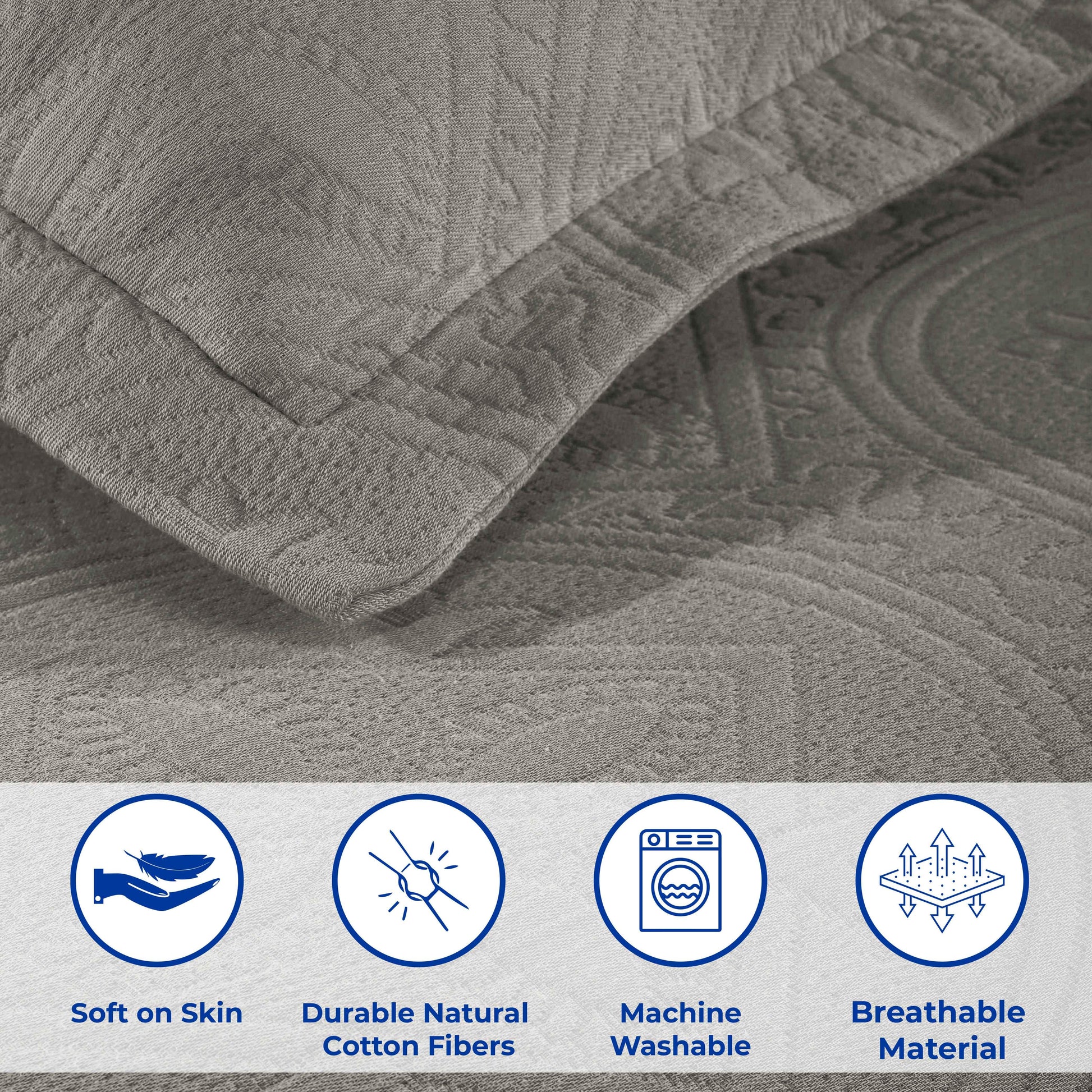 Celtic Circle Cotton Jacquard Matelasse Bedspread Set - Bedspread by Superior Brand