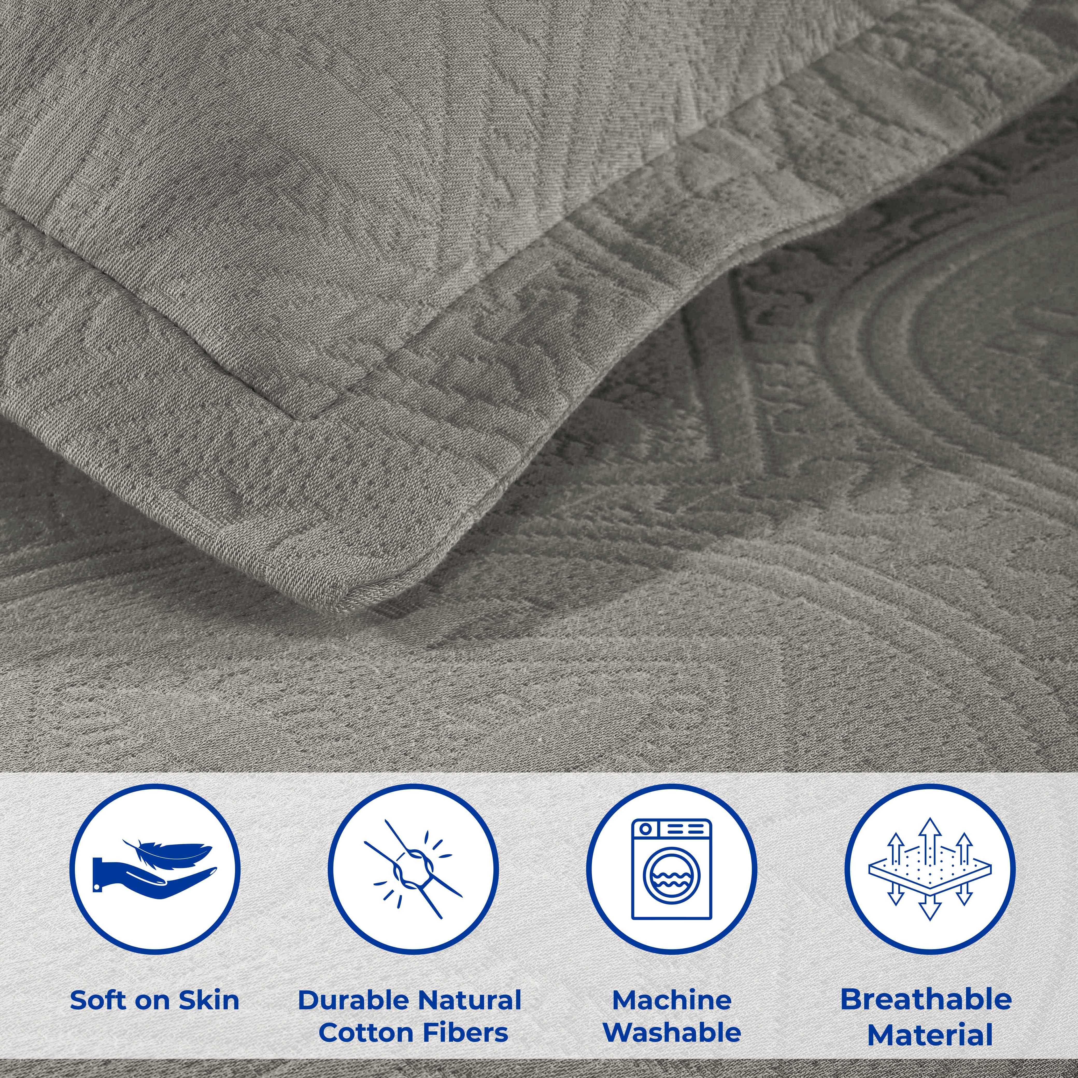 Celtic Circle Cotton Jacquard Matelasse Bedspread Set - Bedspread by Superior Brand