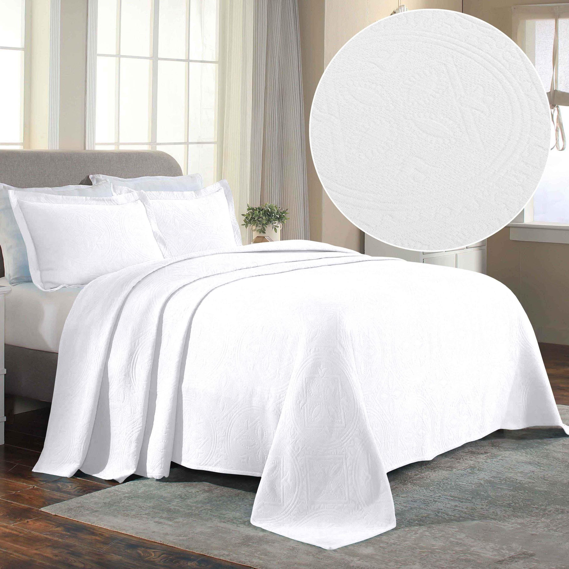 Celtic Circle Cotton Jacquard Matelasse Bedspread Set - Bedspread by Superior Brand