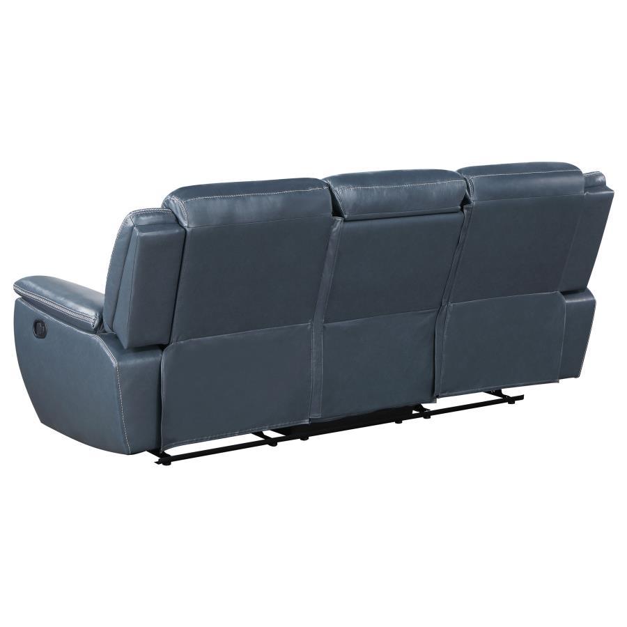 Sloane - Upholstered Padded Arm Reclining Sofa - Blue - Best Buy Furniture