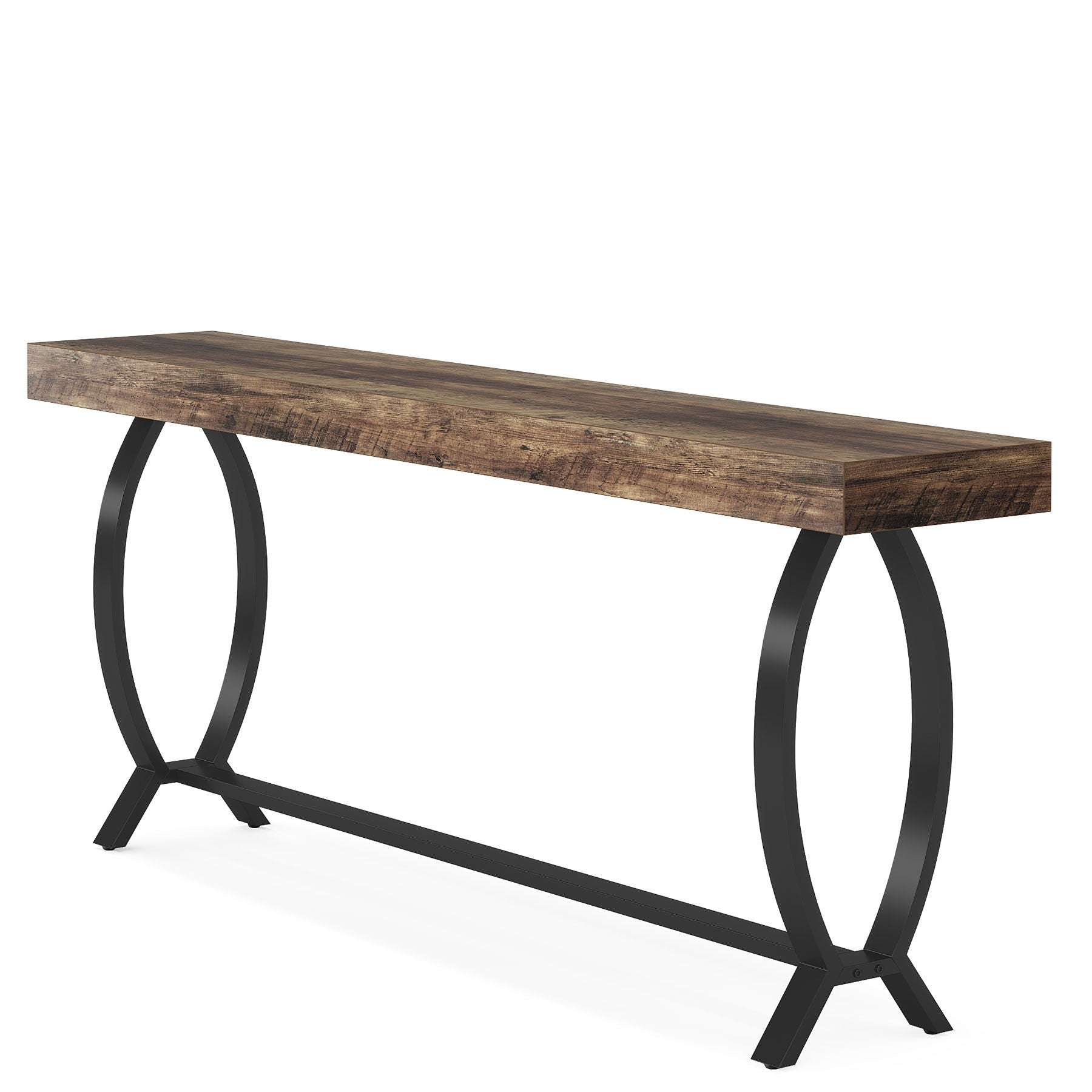 Console Table With Fish Tail Legs Extra Long - Brown
