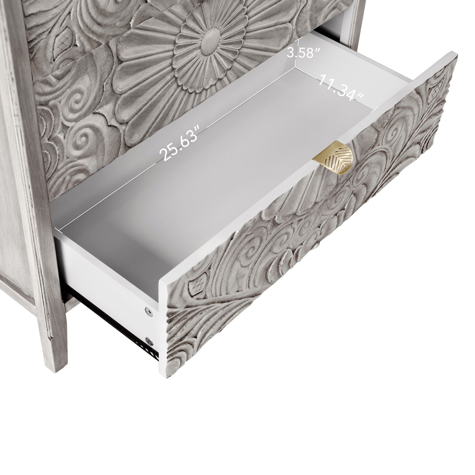 3 Drawer Cabinet, American Furniture, Suitable For Bedroom, Living Room - Light Gray - Best Buy Furniture