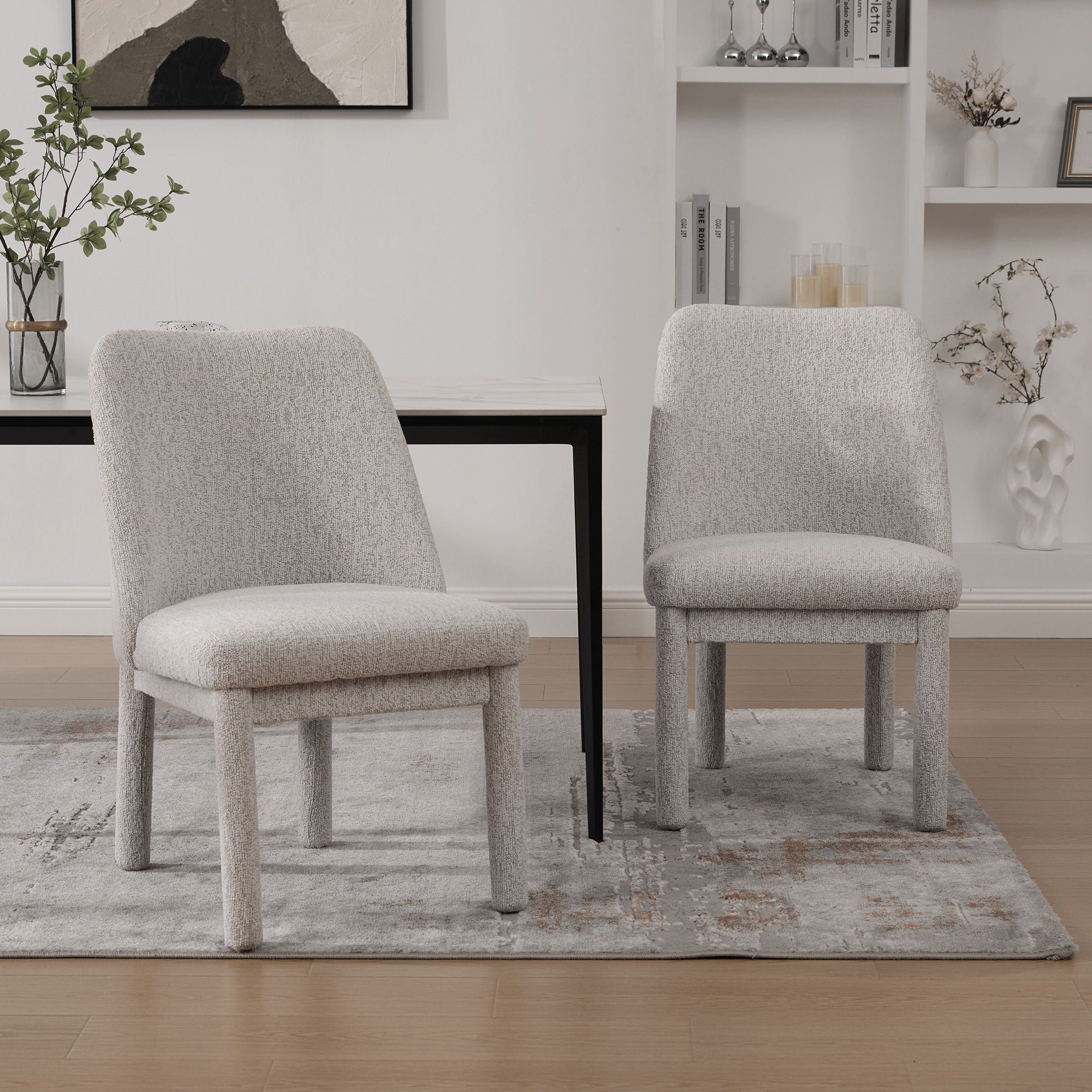 Wide Minimalist Dining Chair (Set of 2)