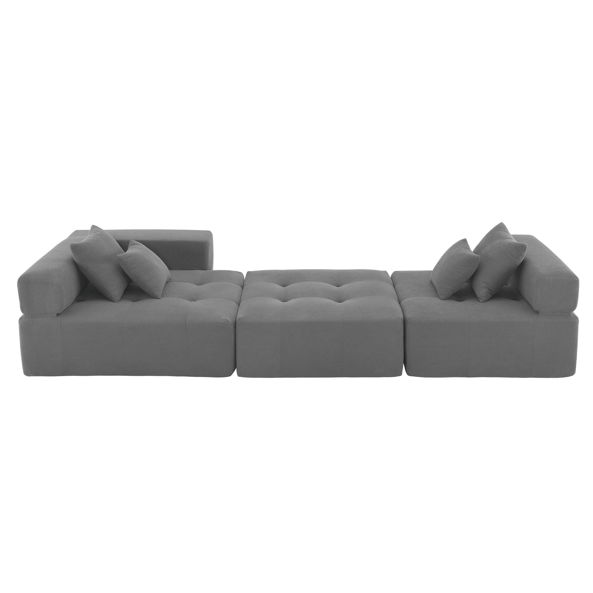 Free Combination L Shaped Modular Sectional, Minimalist Floor Couch Set, Convertible Foam Filled Cloud Compressed Couch For Living Room