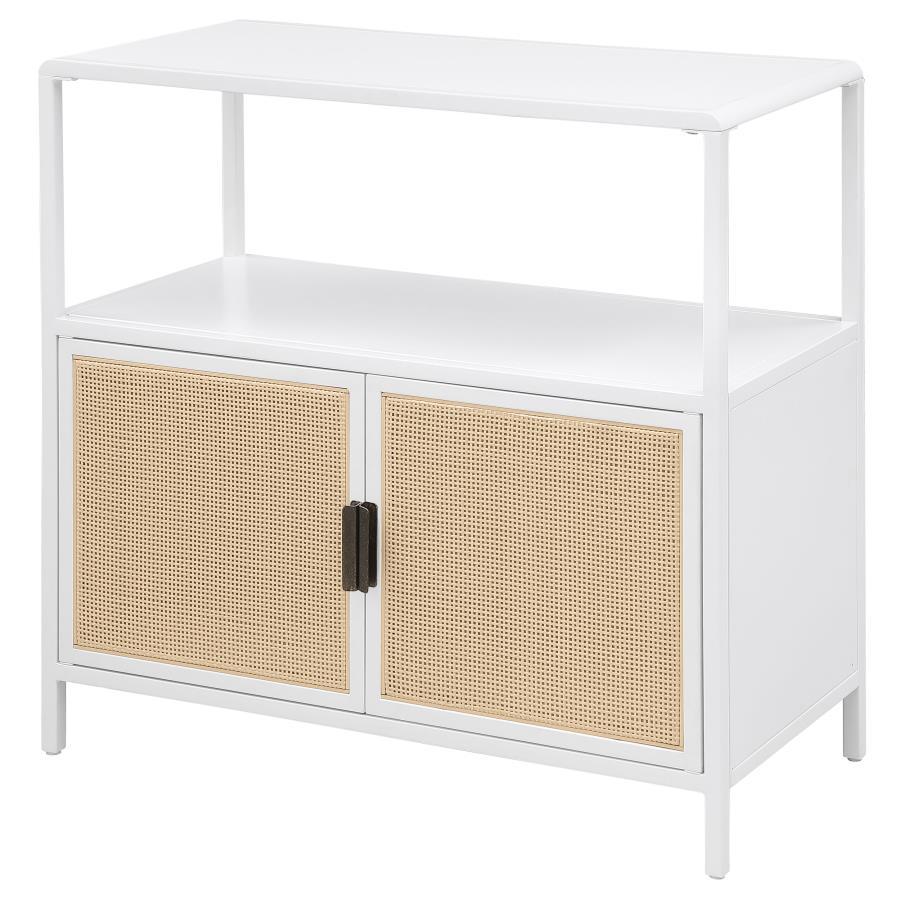 Amherst - 2-Door Radio Weave Cane Metal Accent Cabinet - Best Buy Furniture