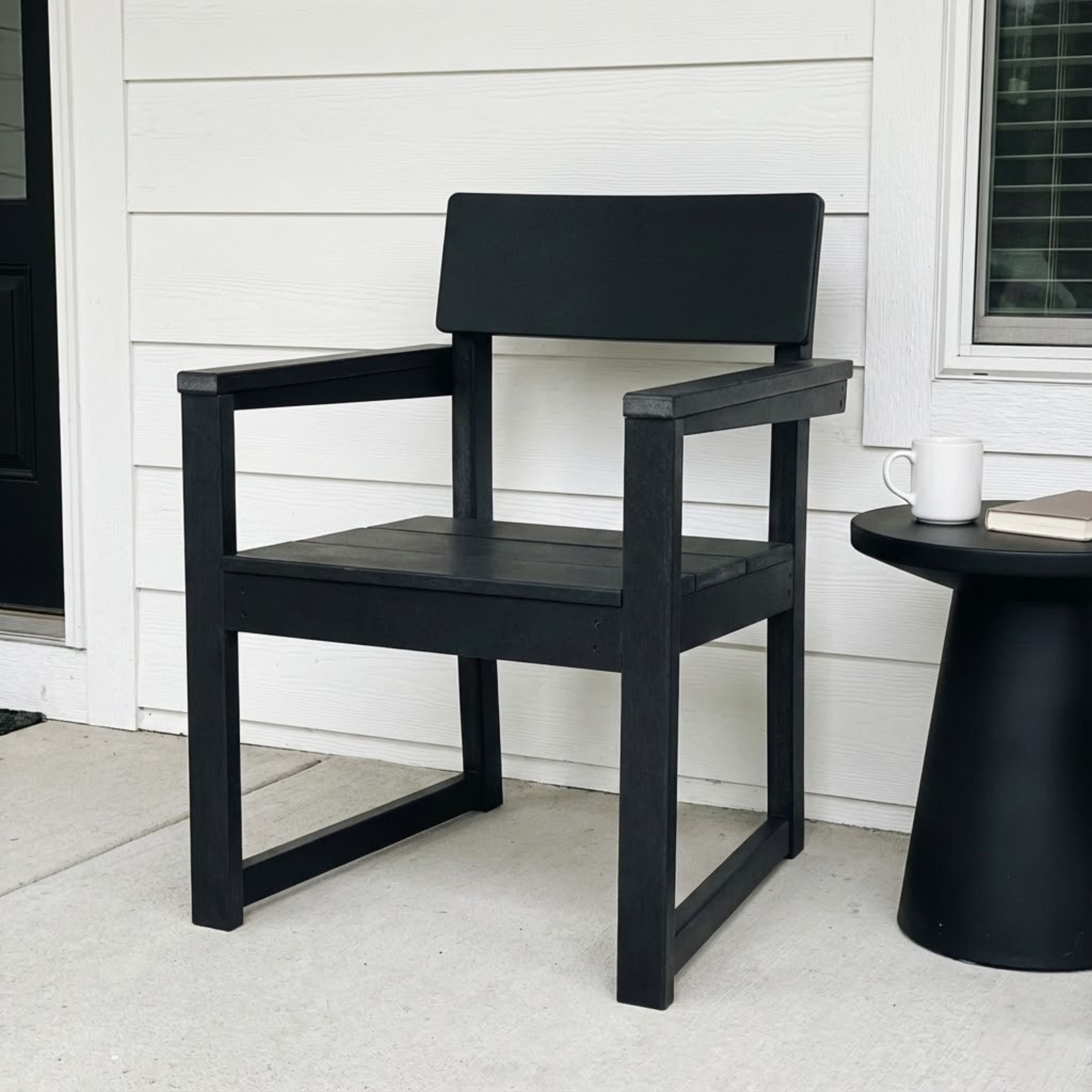 Black HDPE Outdoor & Garden Armchairs with Modernist Design