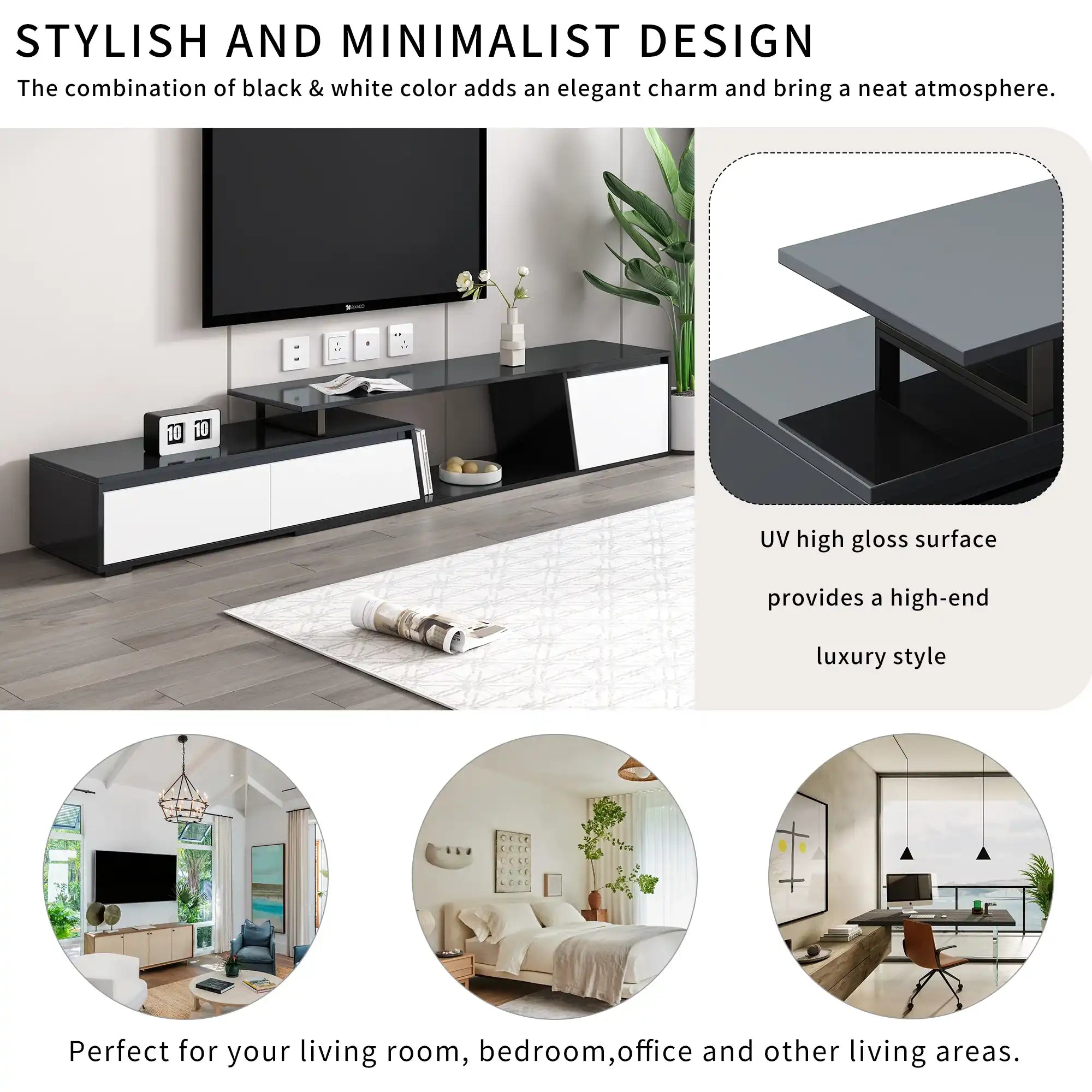 Strata Modern Minimalist Extendable TV Stand - Best Buy Furniture