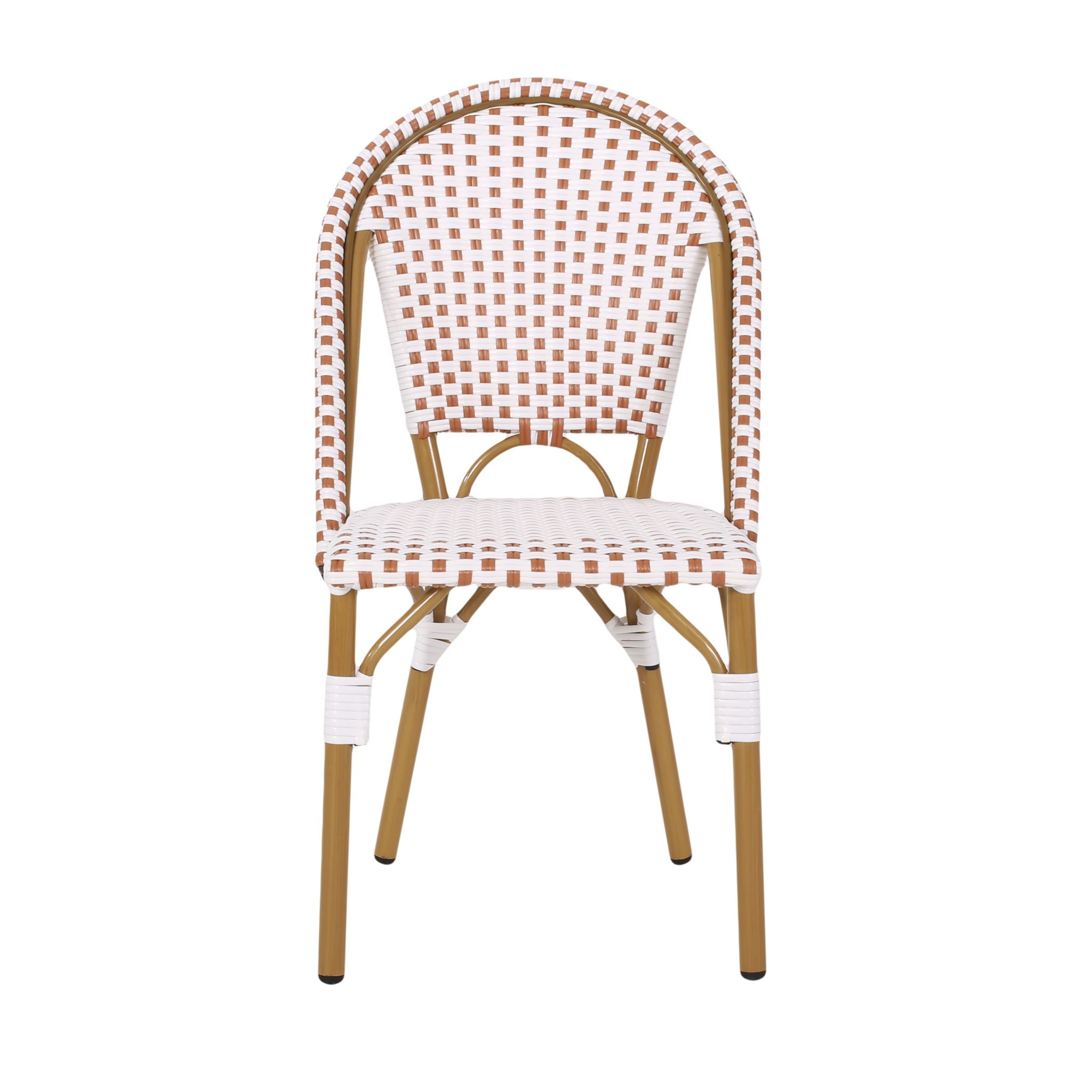 Outdoor Rattan And Aluminum French Bistro Chairs Set