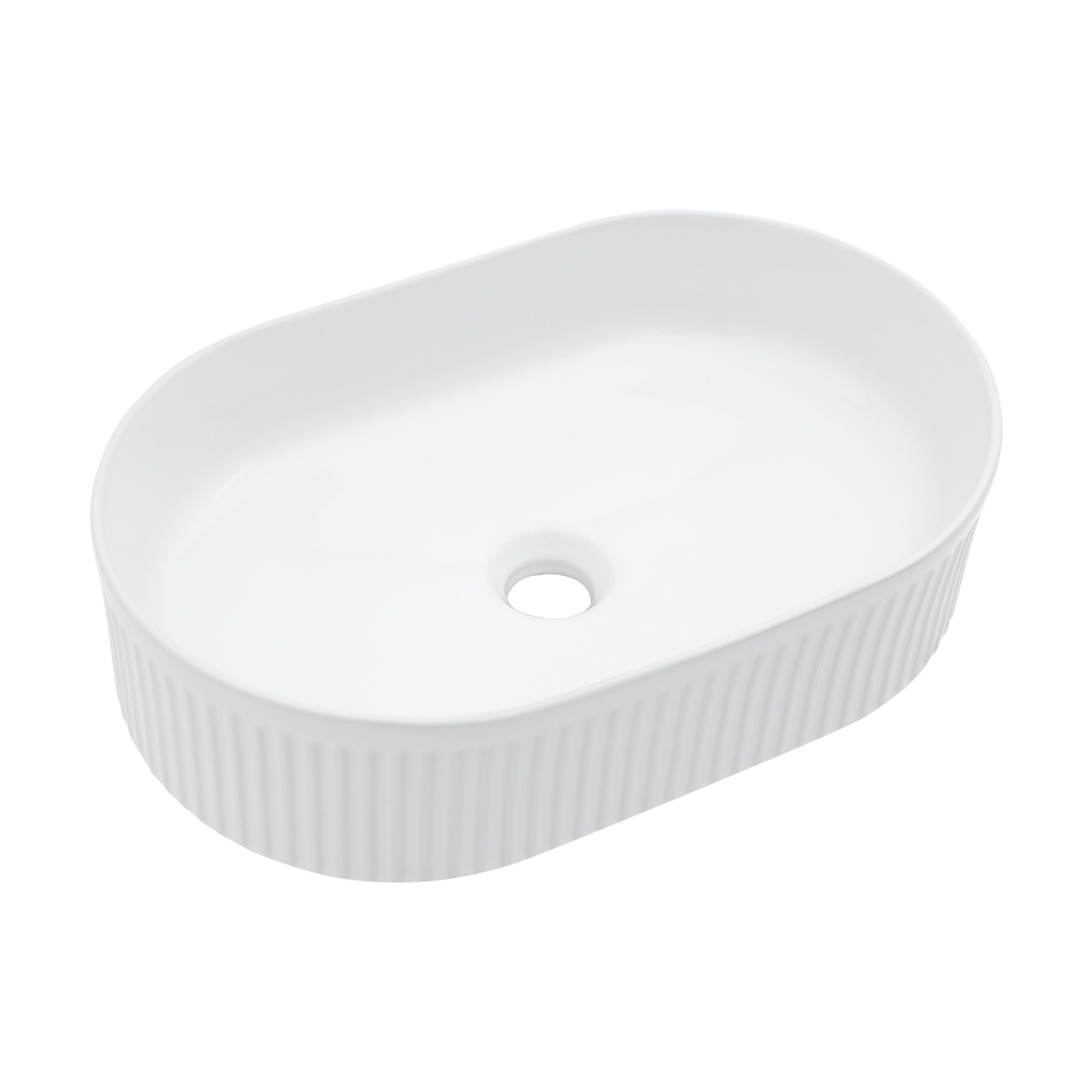 Vessel Oval Bathroom Sink - White