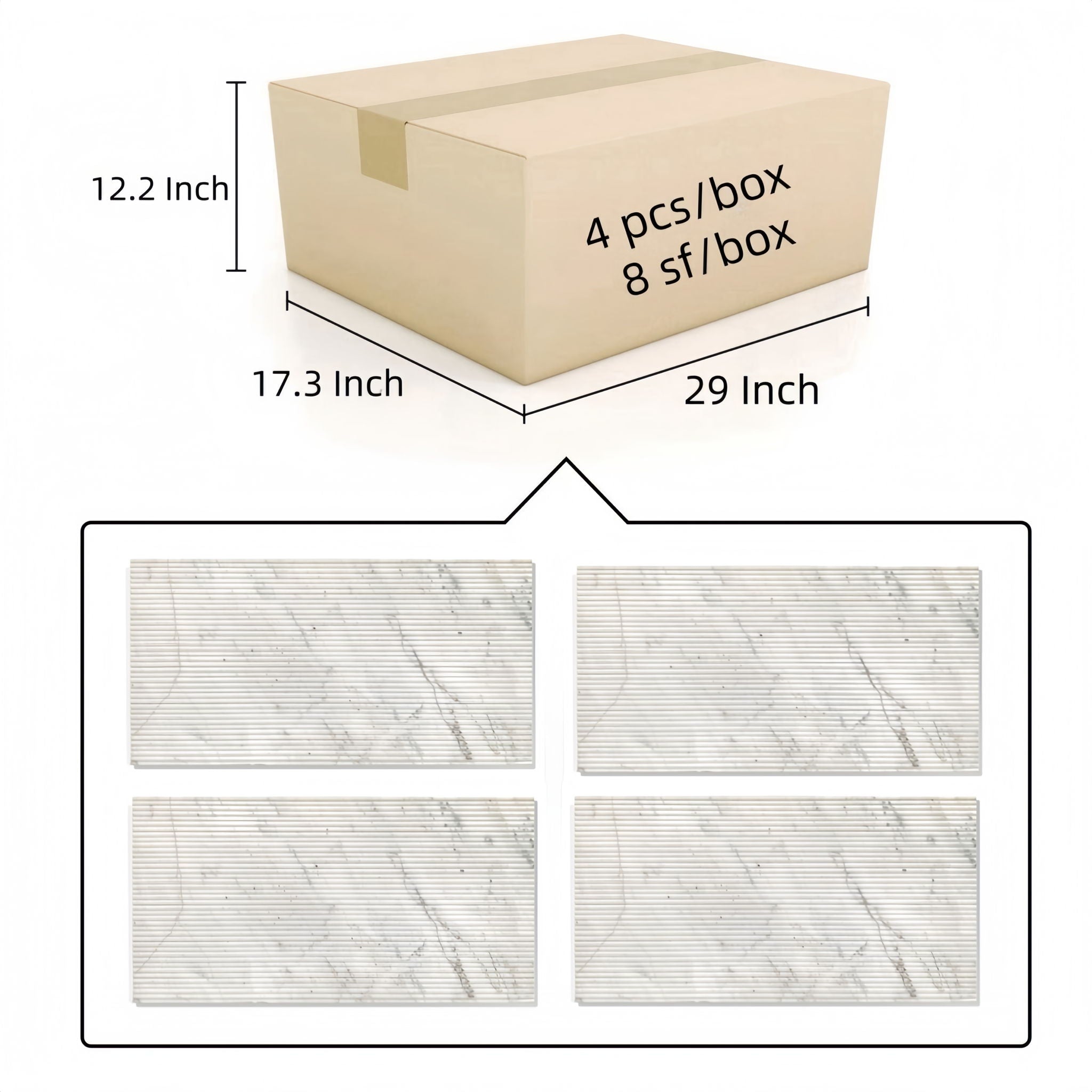 Snow Mountain Ol Textured Marble Tiles For Wall Decoration - White / Natural