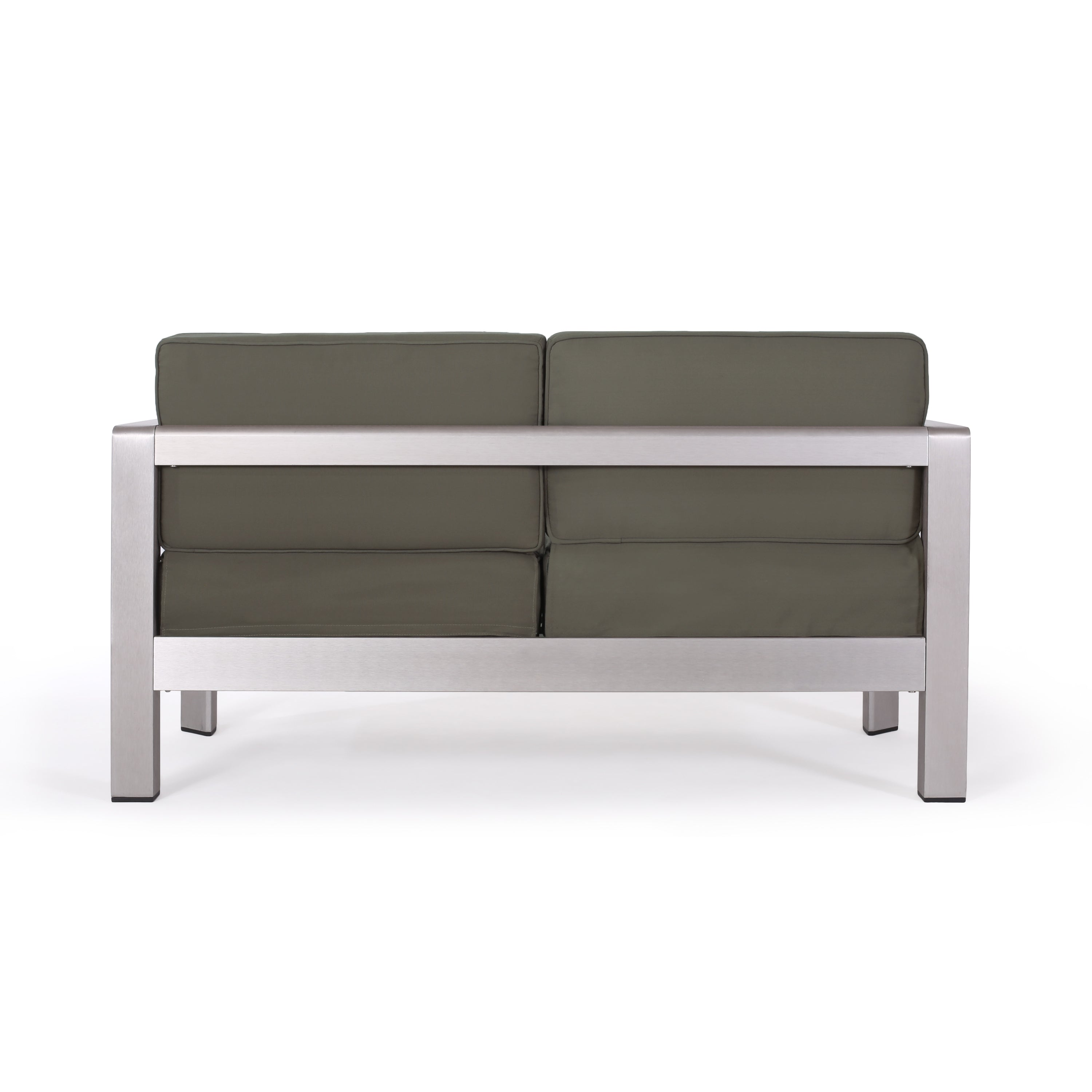 Outdoor Aluminum Loveseat – Low-Profile Patio Seating with Deep Cushions