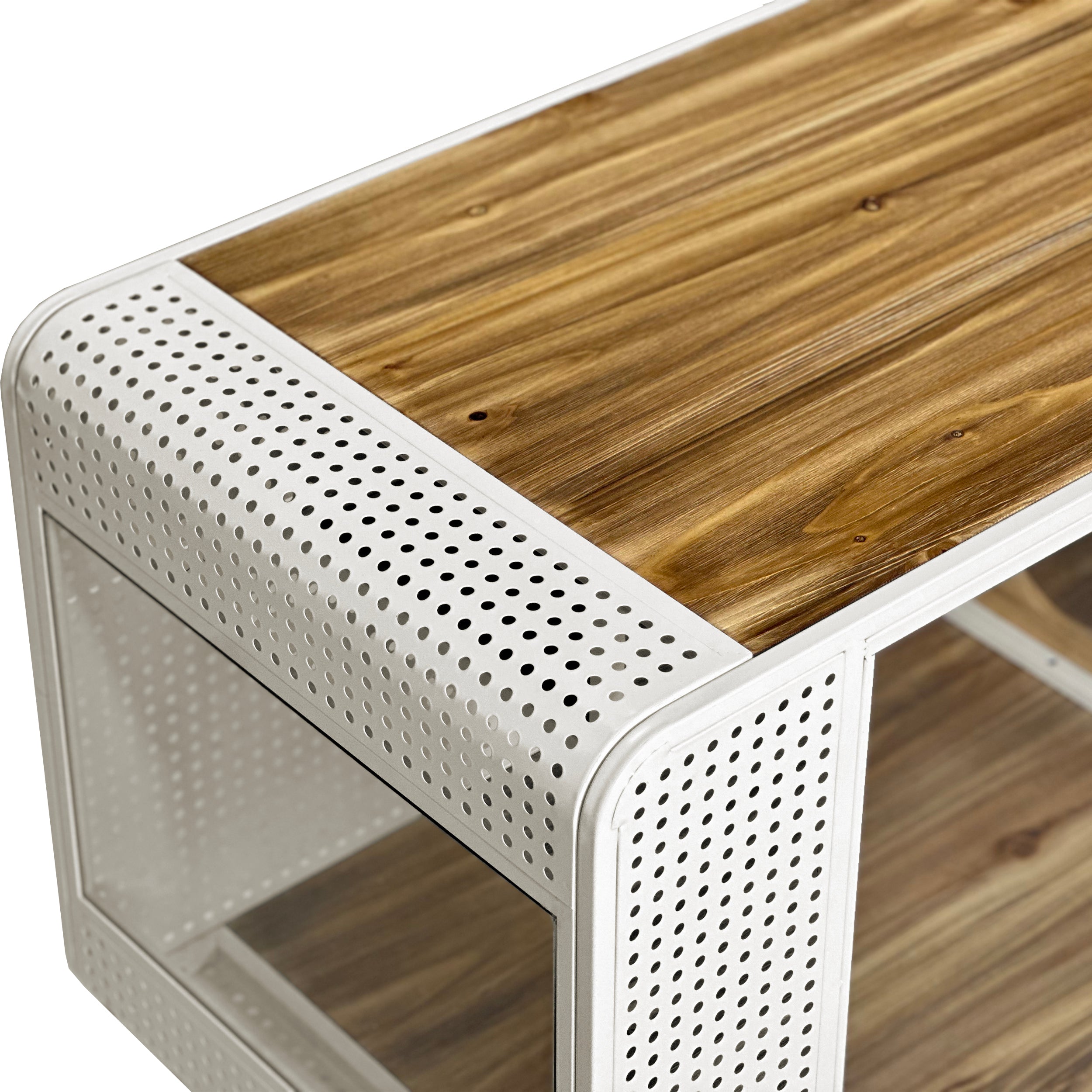 55.12' Spacious Cat House with Tempered Glass (White)