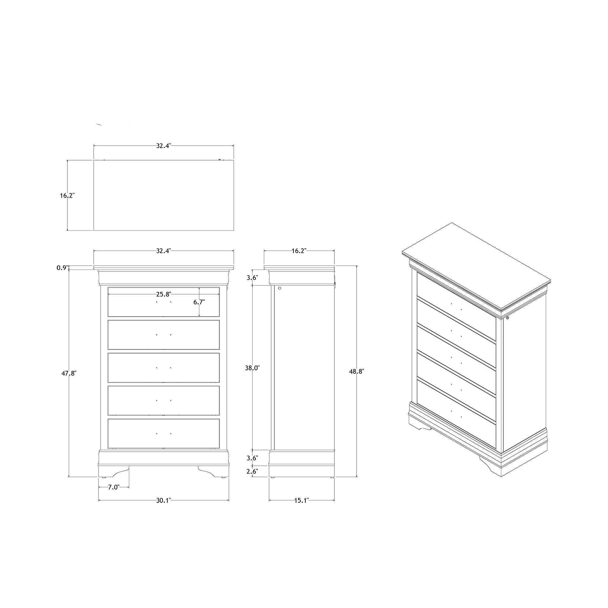 Charlston - 5 Piece Bedroom Set With LED Headboard
