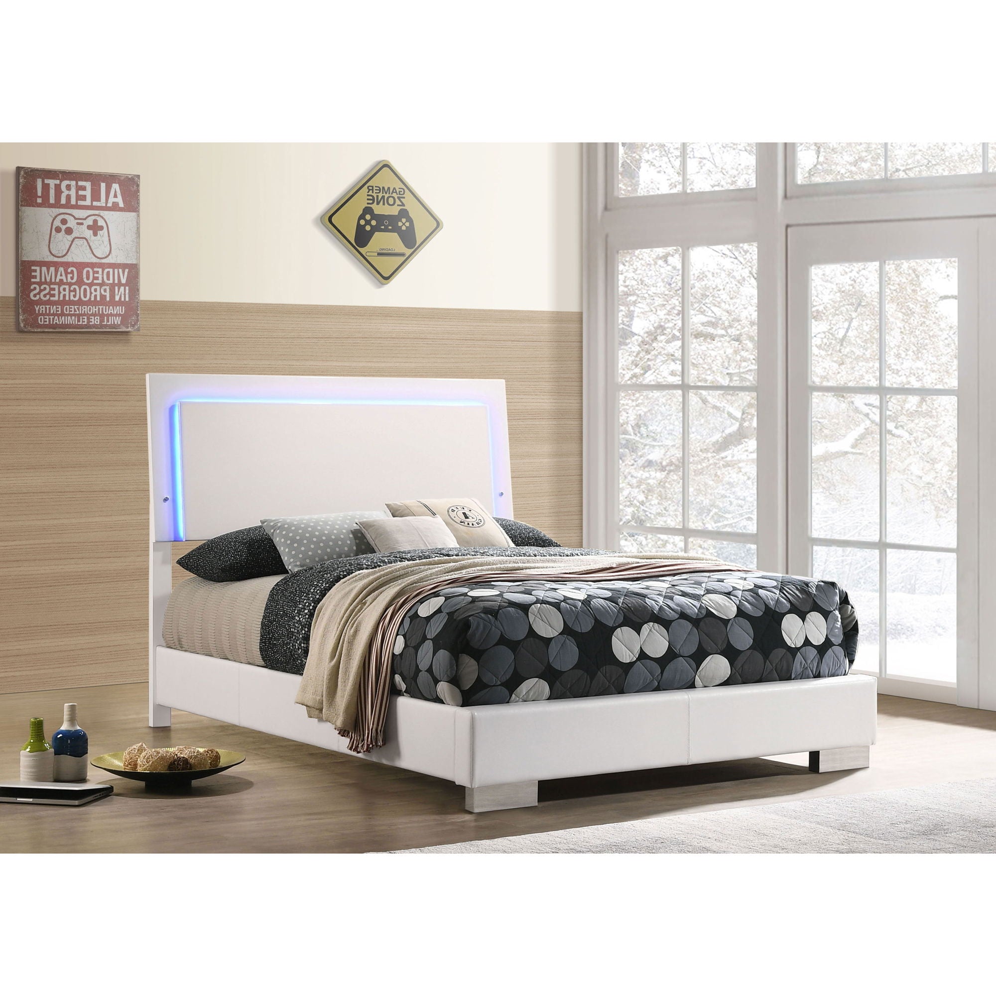Felicity - LED Panel Bed With Built In Lighting