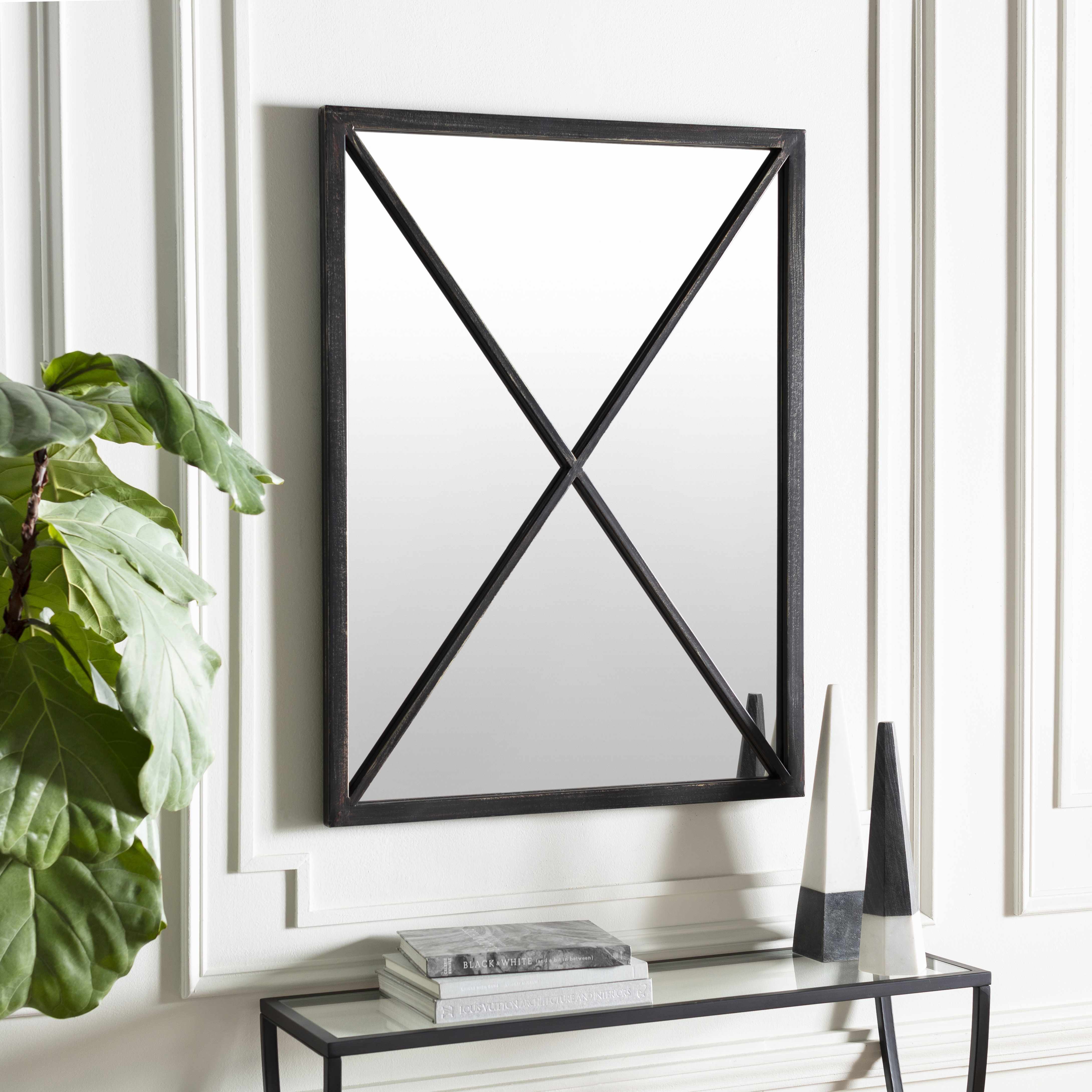 Candon Black Iron Framed Mirror 40"H x 30"W Rectangle