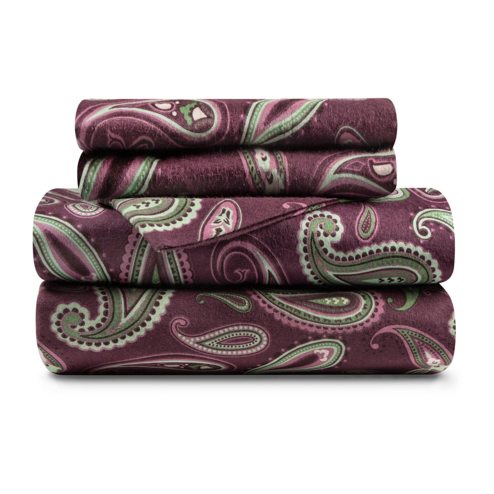 100% Cotton Flannel Bed Sheet Set Floral Paisley Deep Pocket - Sheet Set by Superior Brand