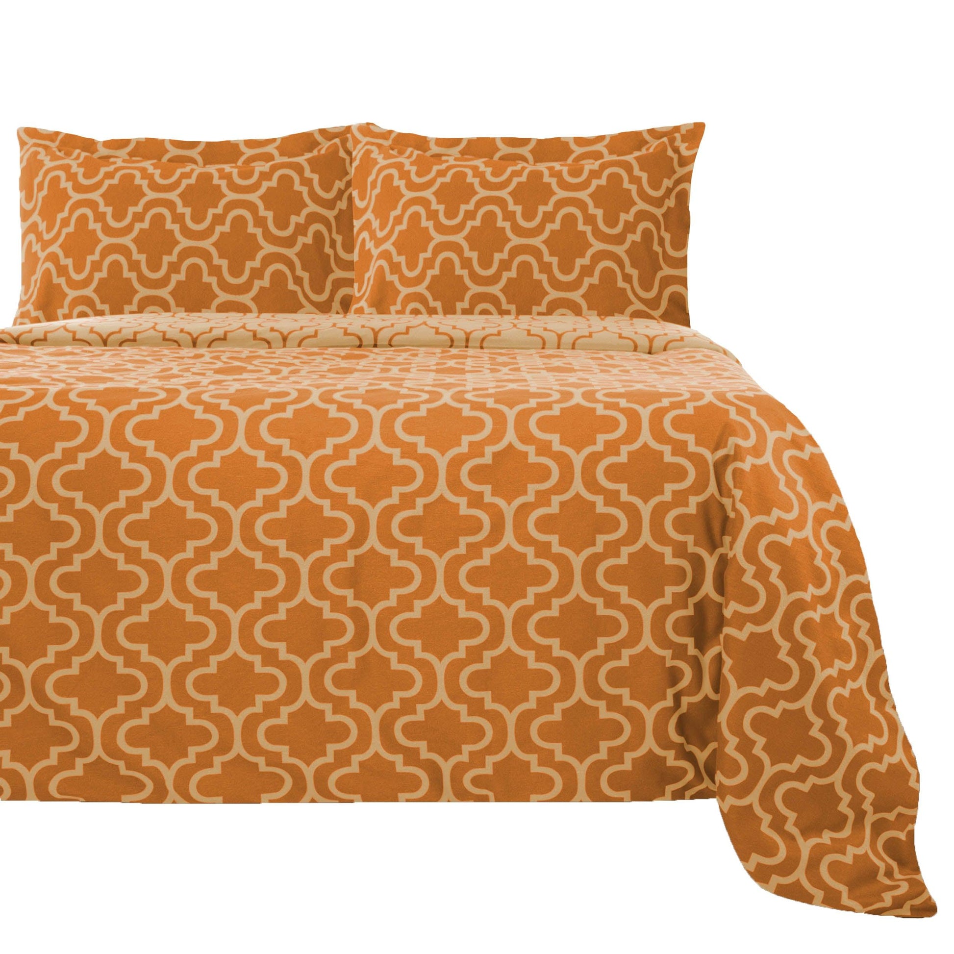Cotton Flannel Trellis Duvet Cover Set with Button Closure - Duvet Cover Set by Superior Brand