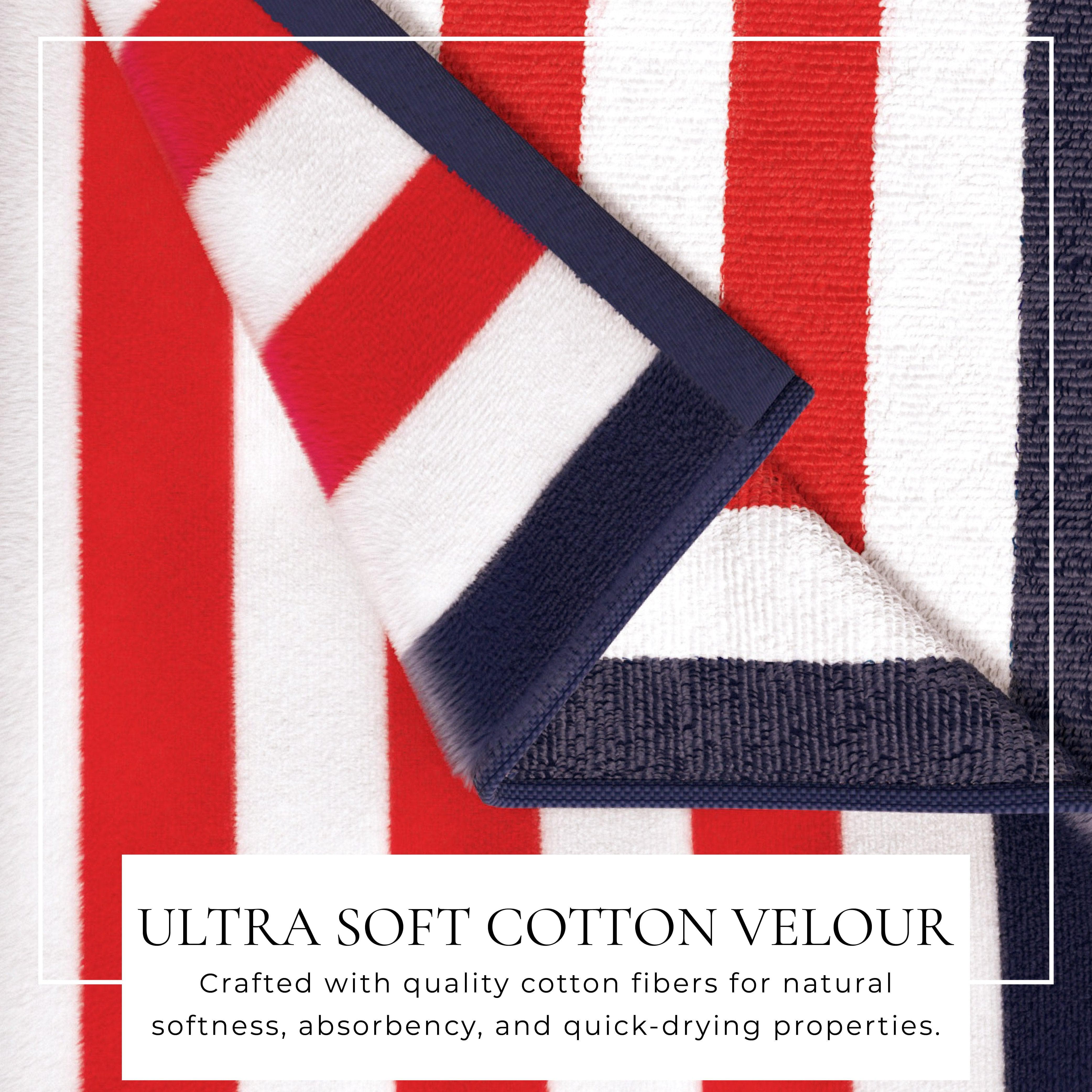 Oversized Striped Border Cabana Beach Towel - Santa Cruz - Best Buy Furniture