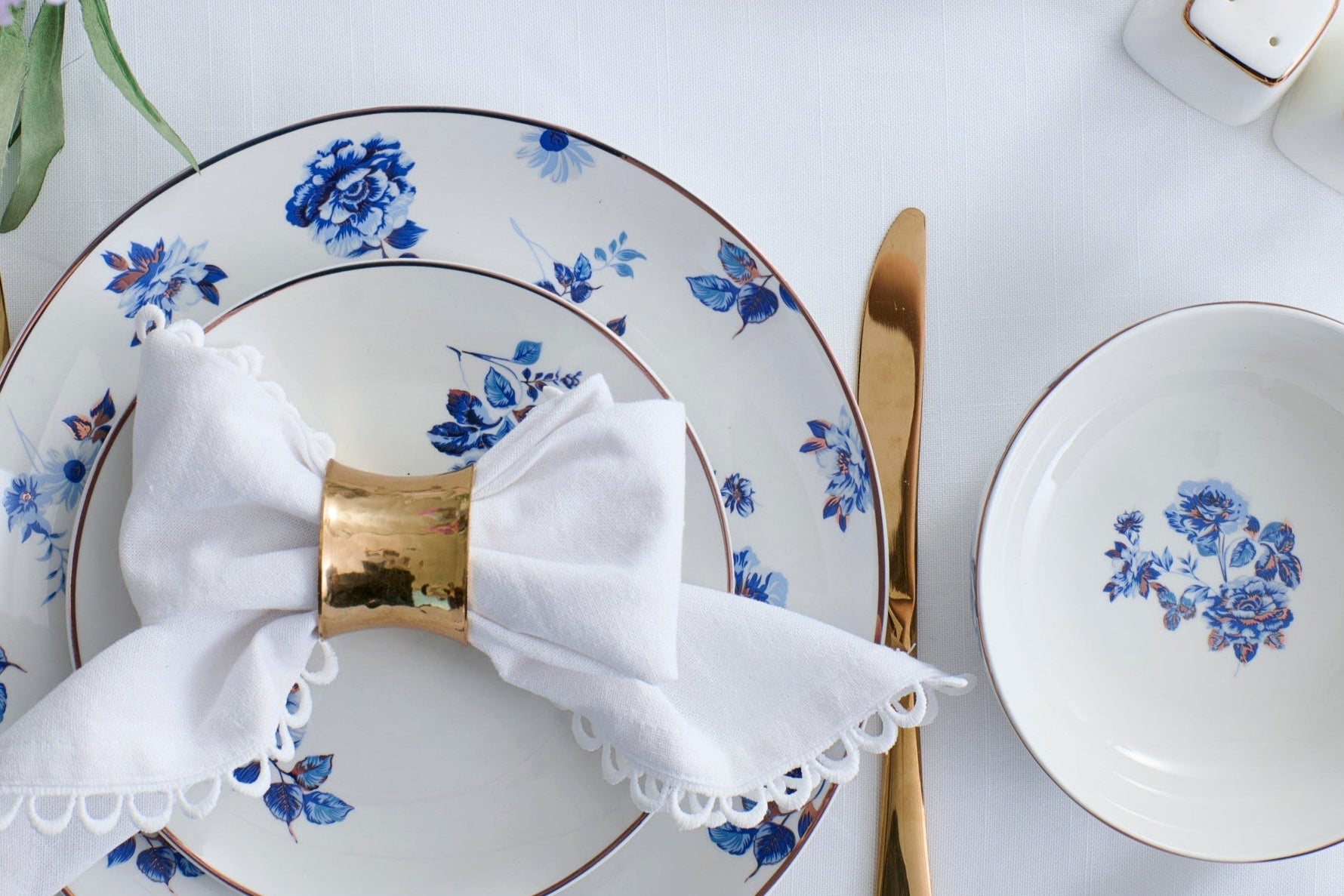 Viola Porcelain Dinnerware Set - Blue