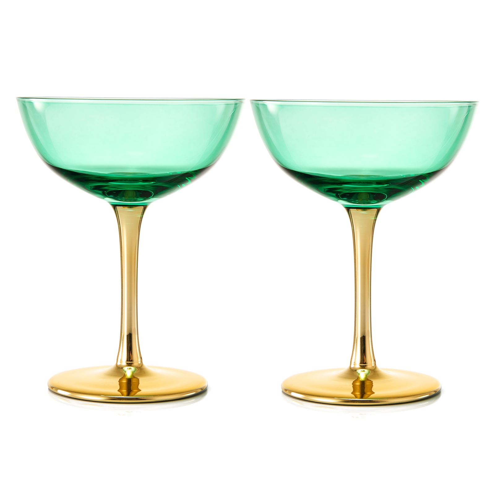 Deco Champagne Coupe Cocktail Glassware, Set of 4