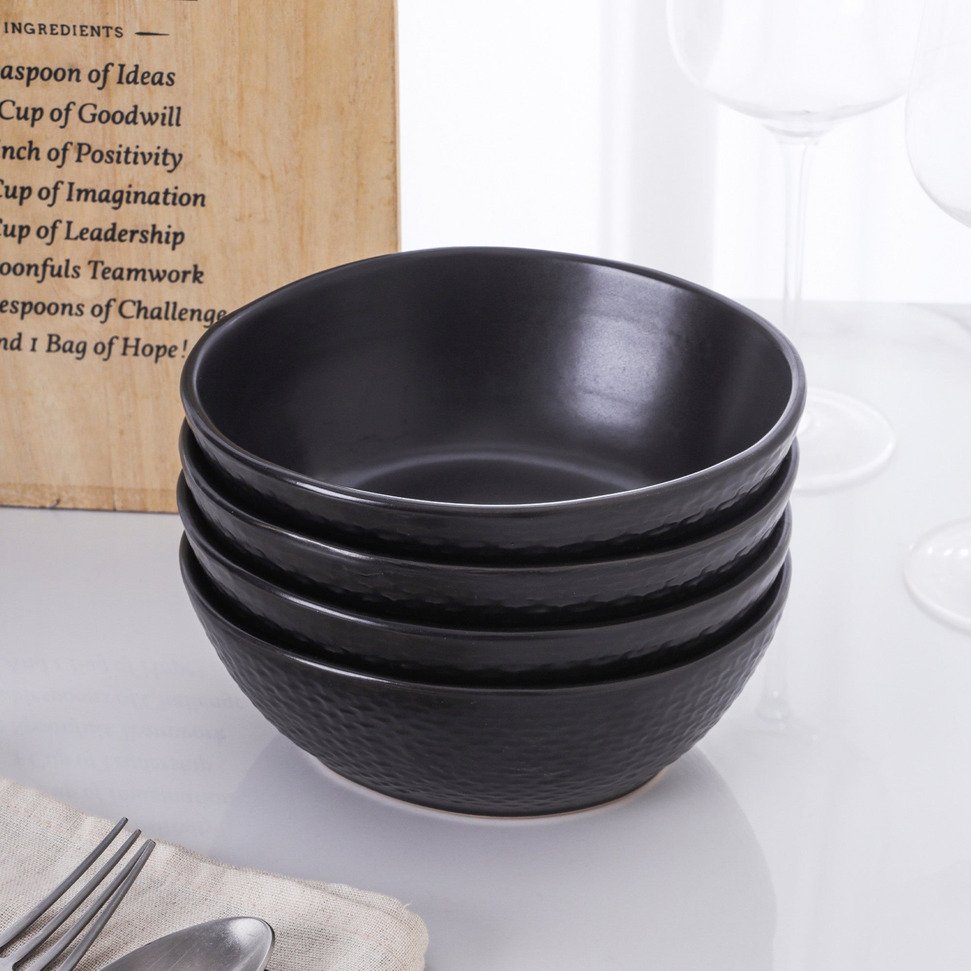 Abigael Stoneware Bowl - Black