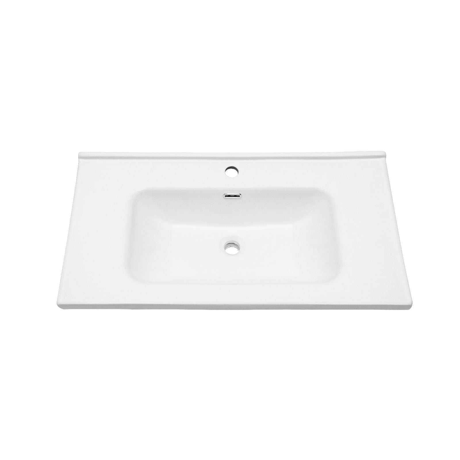 Rectangular Single Vanity Top With 1 Faucet Hole And Overflow, 35" X 20", Sink Only - White