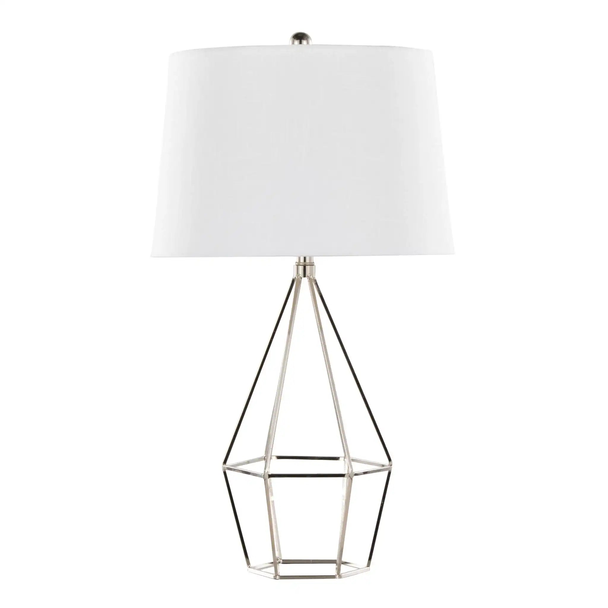 Diana - Contemporary Table Lamp (Set of 2) - Polished Nickel / Black Satin