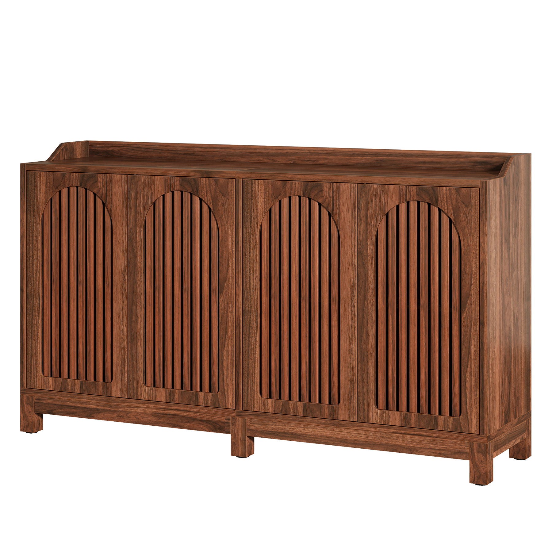 Sideboard Buffet Cabinet With 4 Doors & Shelves, Credenza Table For Dining Room - Brown