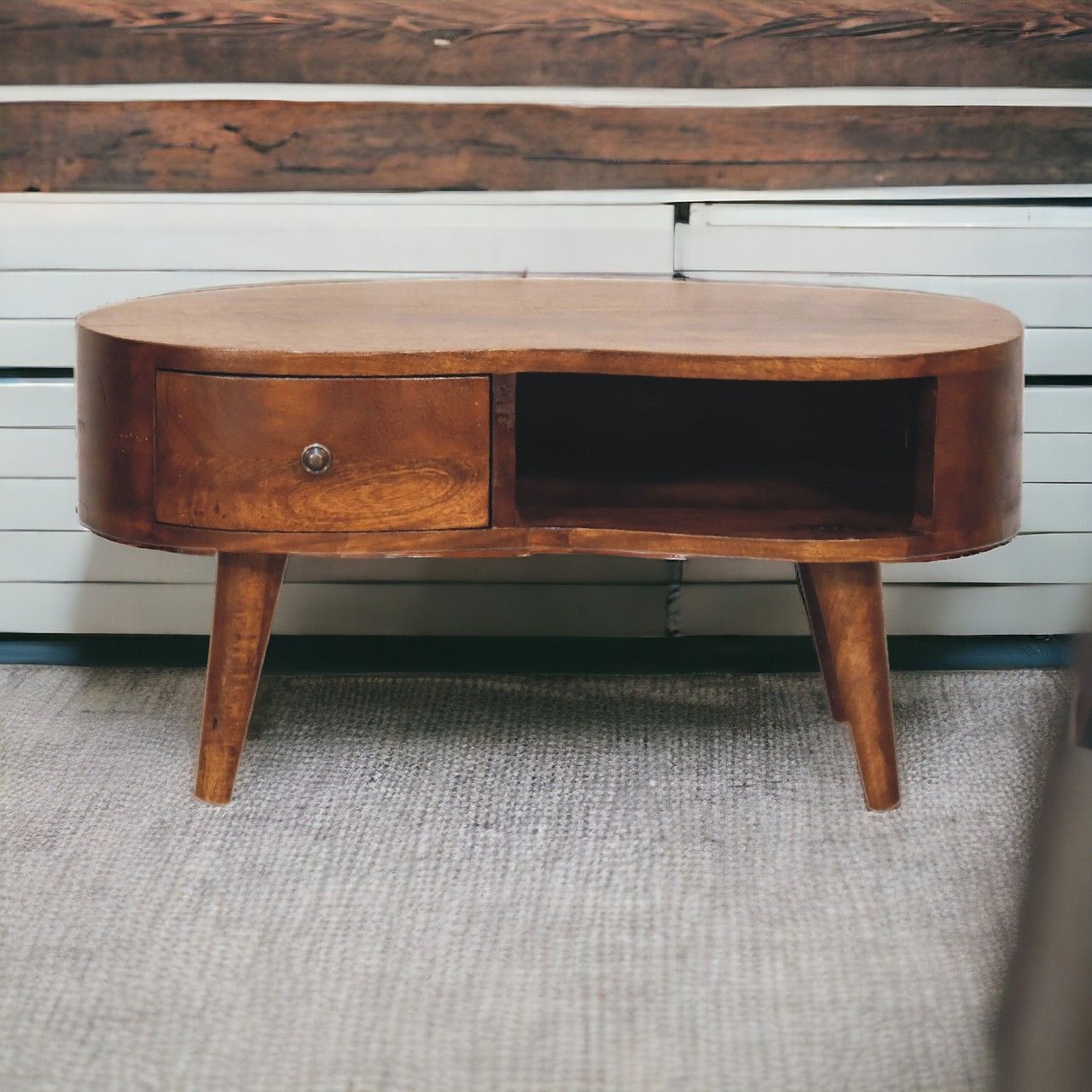 Wave Coffee Table With 1 Drawer