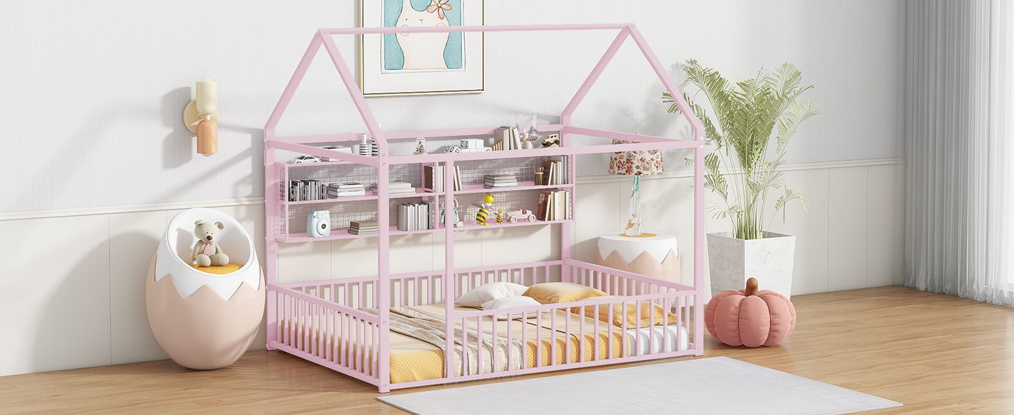 House Frame With Fence And Shelves