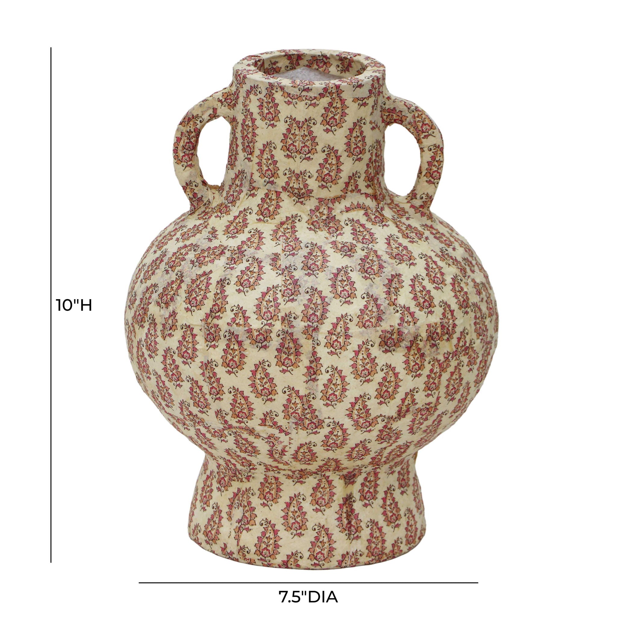 Cotton Mache - Paisley Vase - Peach