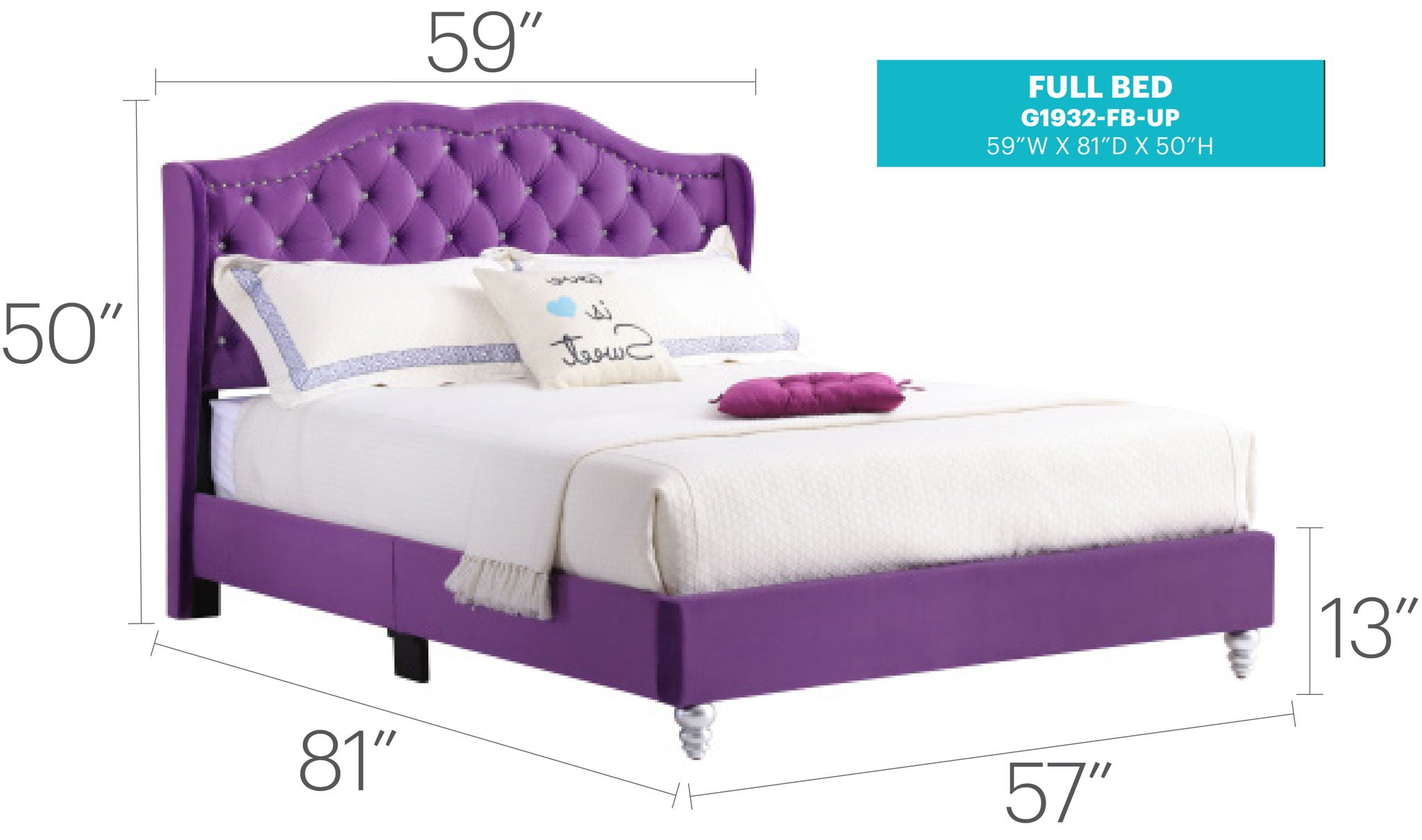 Upholstered Velvet Bed Transitional