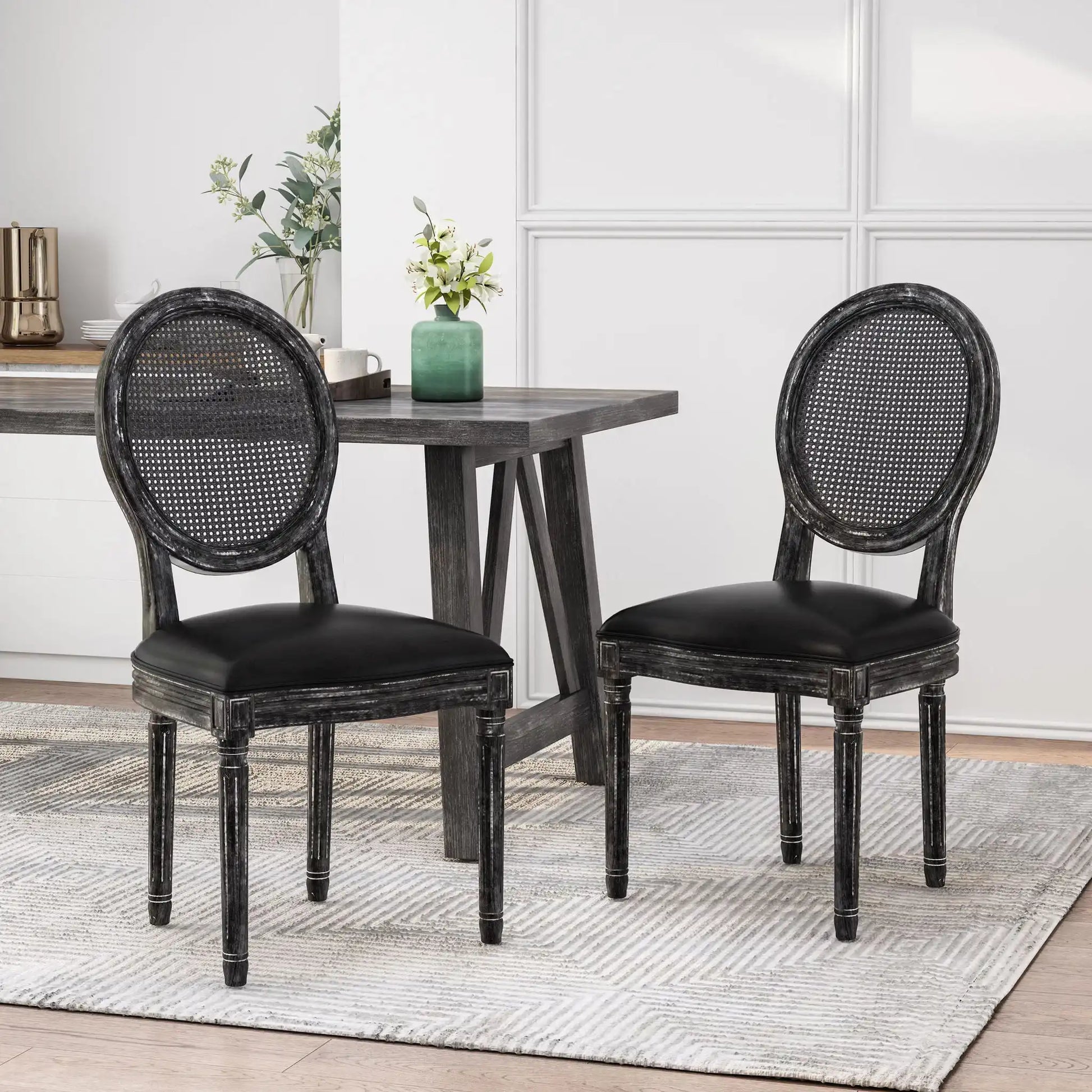 French Country Dining Chair With Cane Backrest (Set of 2) - Best Buy Furniture