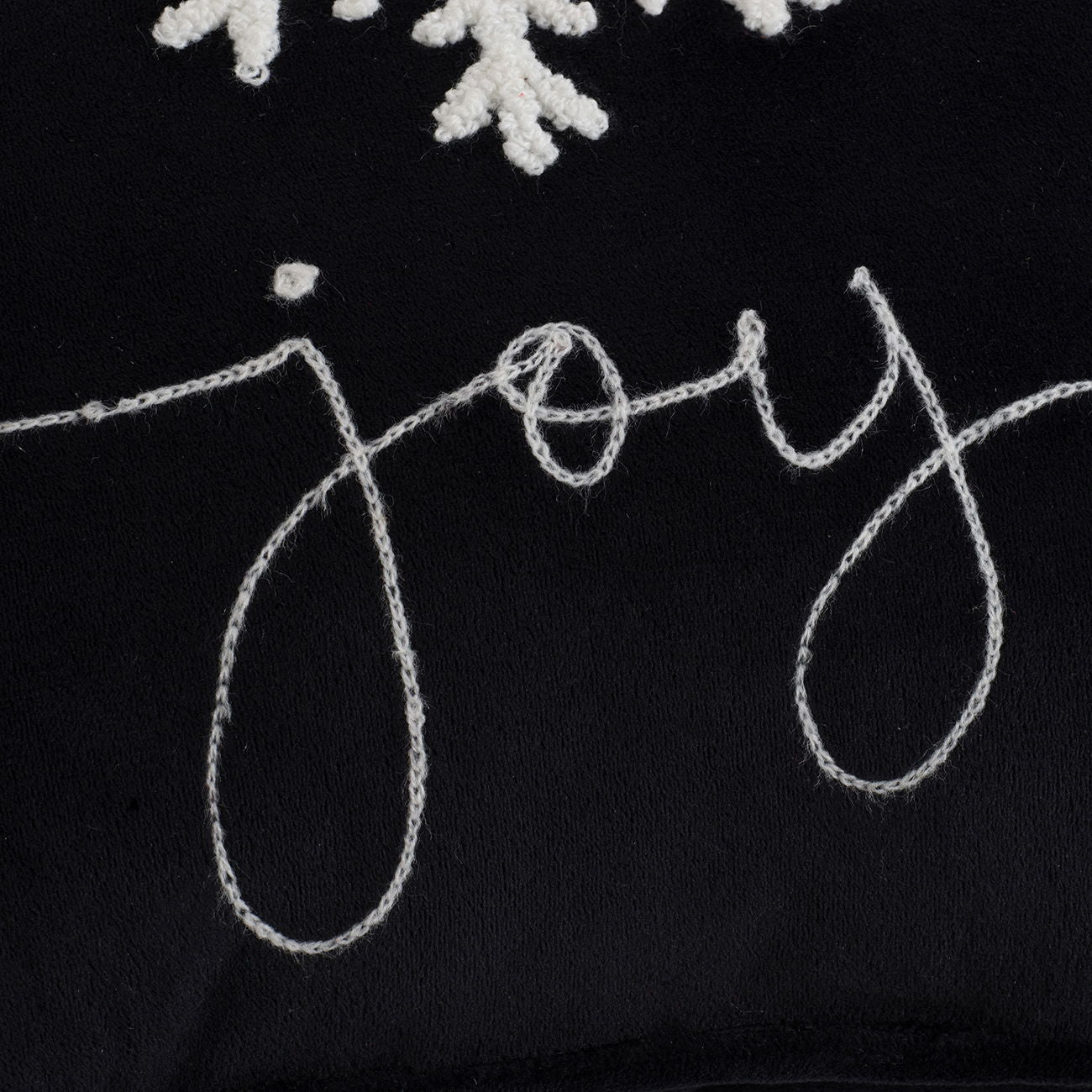 Velvet Pillow With Embroidered Joy And Frosty Snowflake, For Christmas Halloween Holiday Decor (Set of 2)
