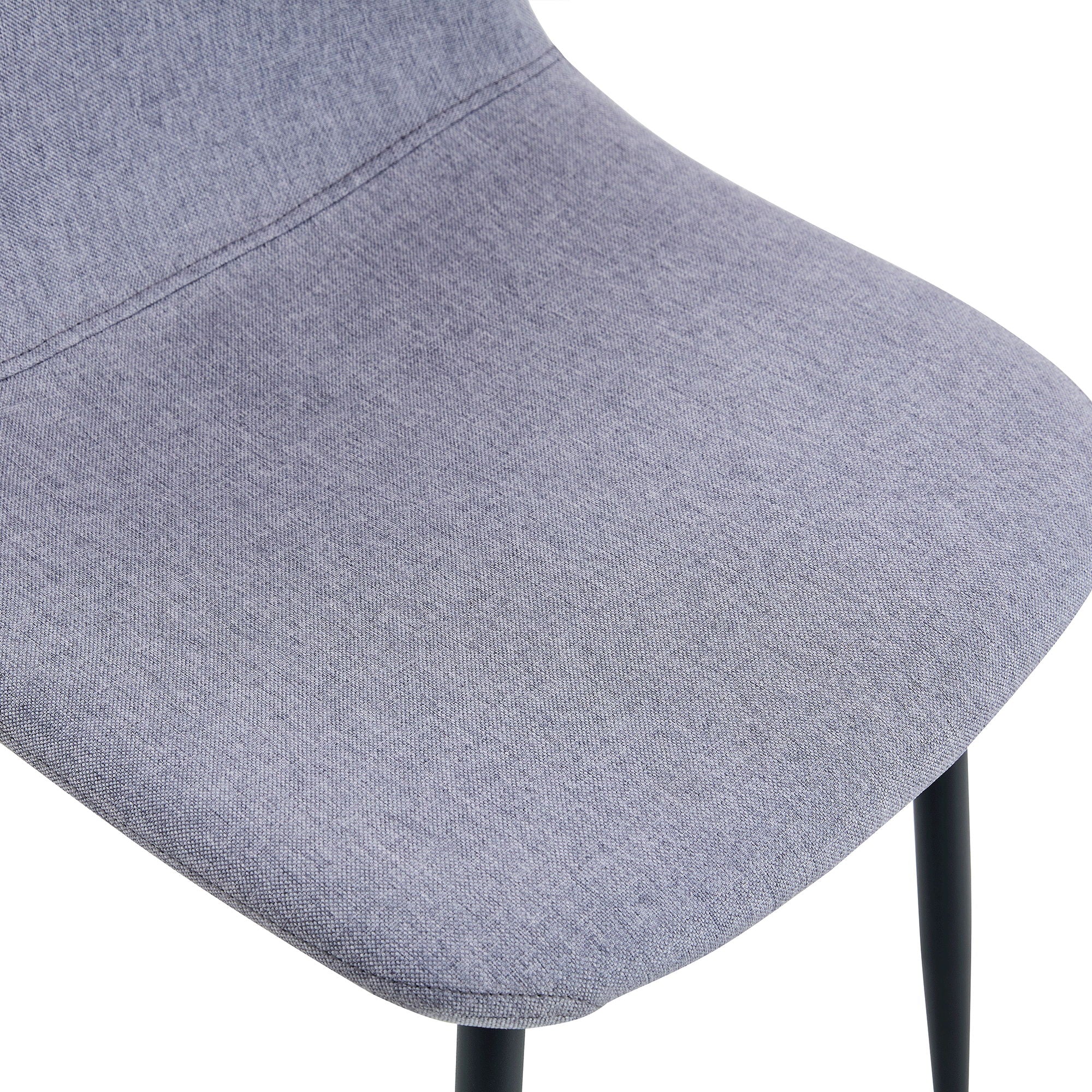 Luxury Simple Chair Linen Cotton High Resilience Dining Chair With Black Metal Legs (Set of 4) - Light Gray - Best Buy Furniture