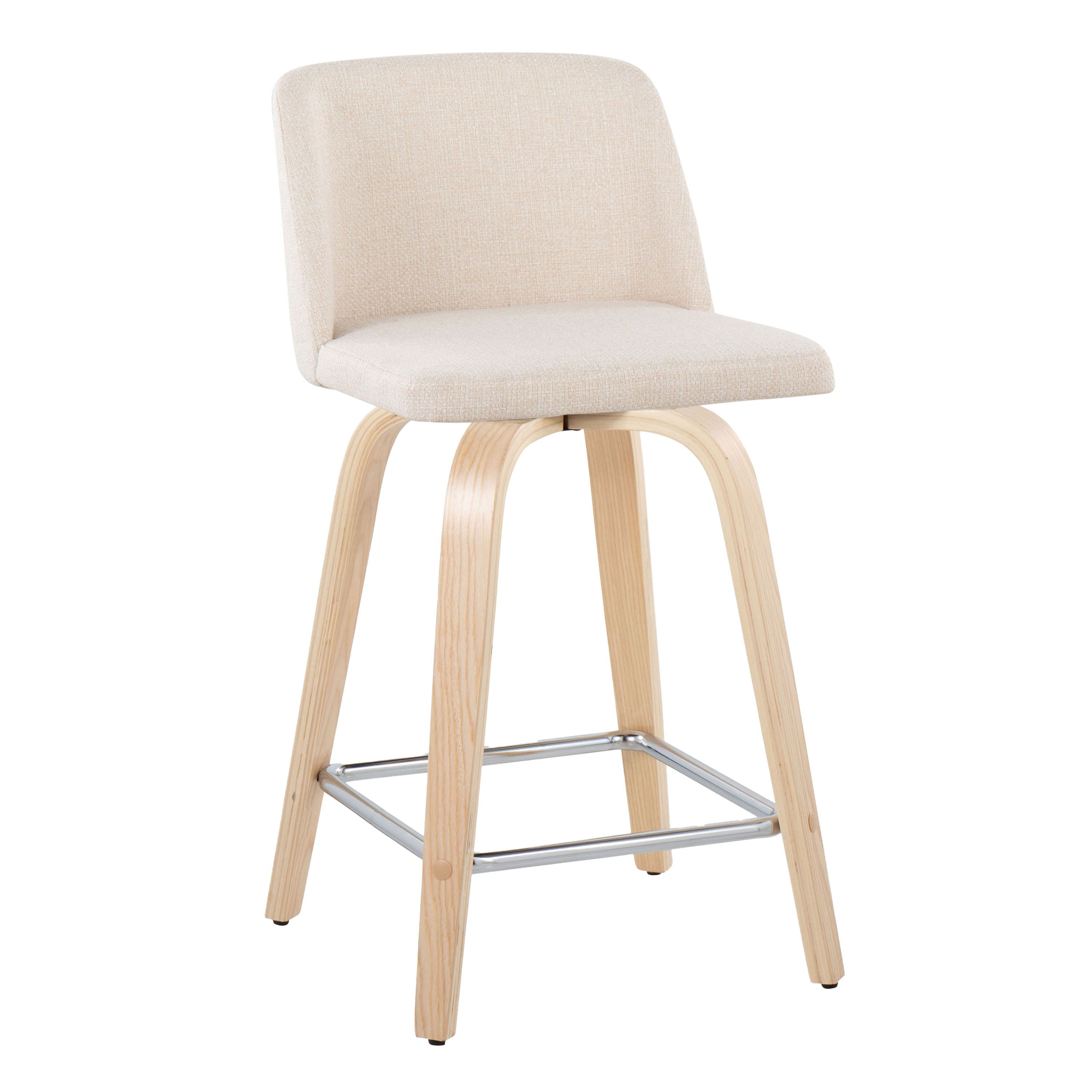 Toriano - Contemporary Fixed Height Counter Stool With Swivel With Square Footrest (Set of 2) - Best Buy Furniture
