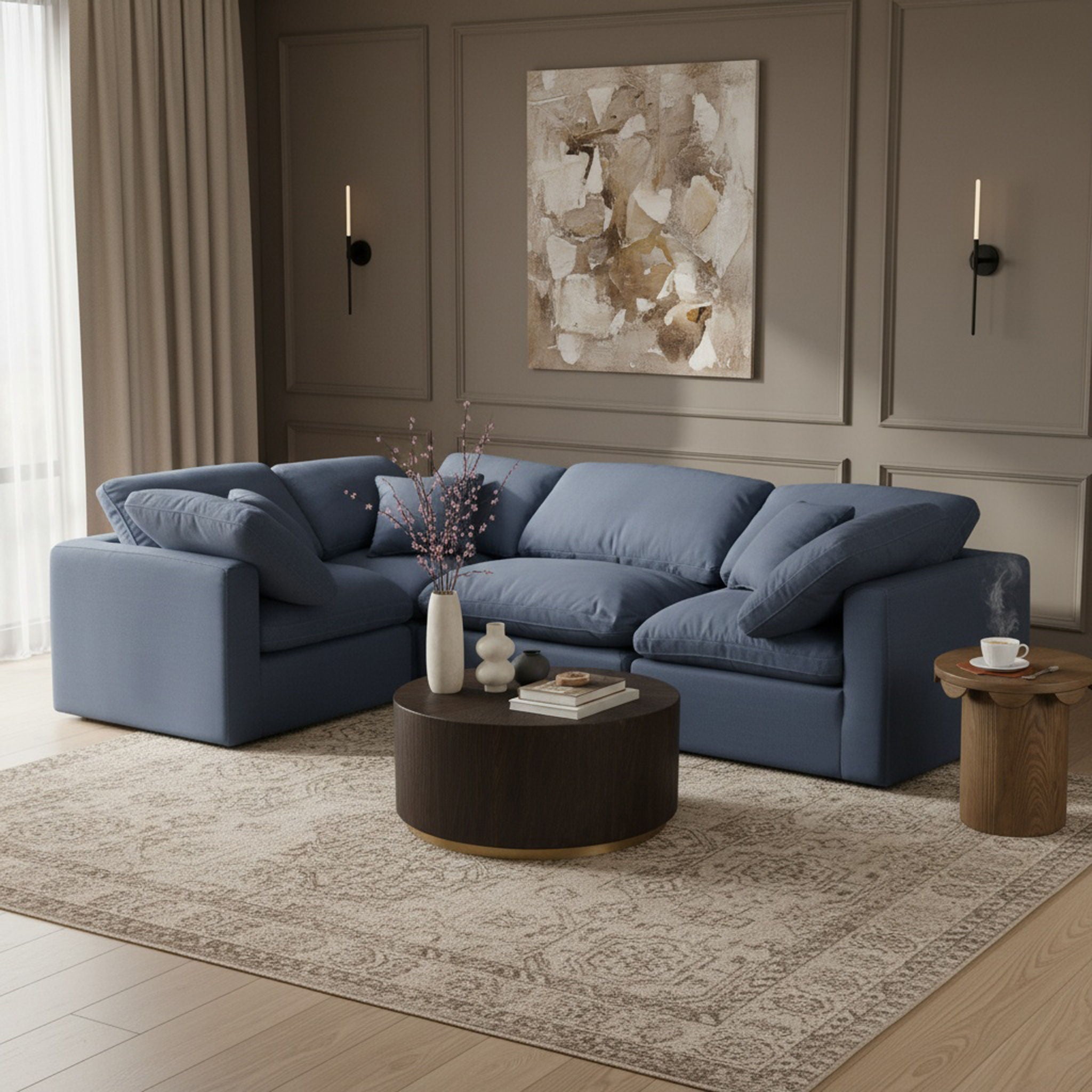 Indulge - Linen 4 Piece Modular Corner Sectional