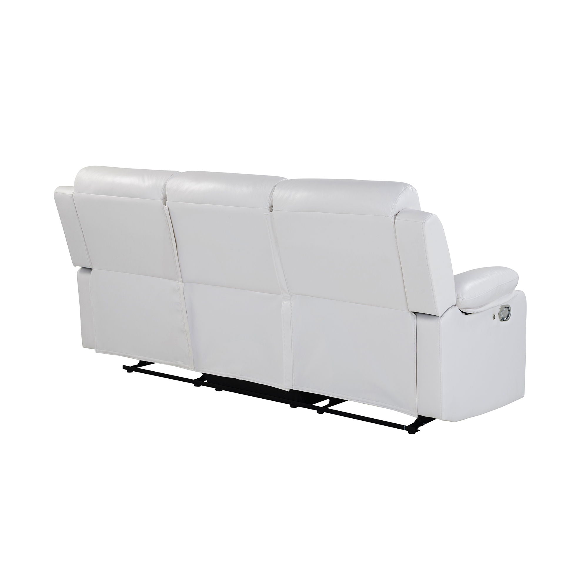 Blanche - Reclining Sofa With LED Lights Frame, Pillow Top Arms - White
