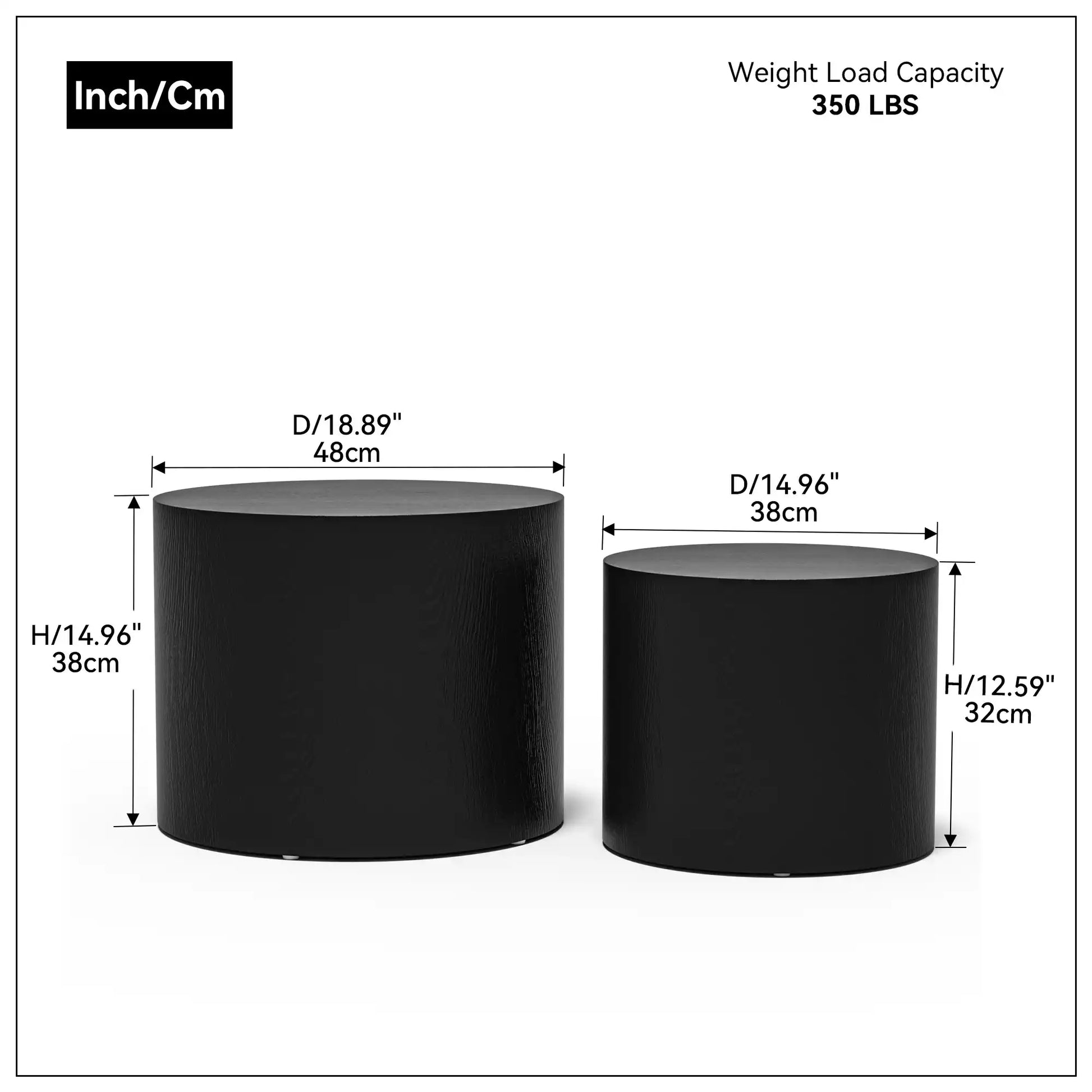 Kairo Modern Nesting Side Tables (Set of 2) Black - Best Buy Furniture