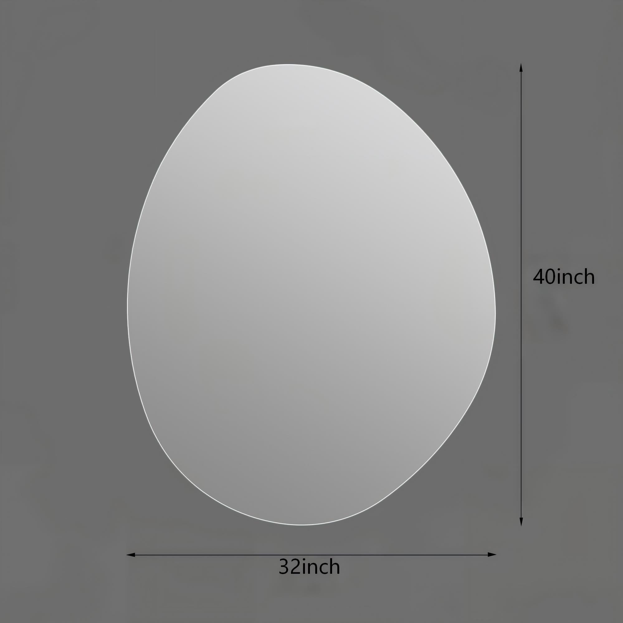 Asymmetrical Bathroom Wall Mirror - Silver