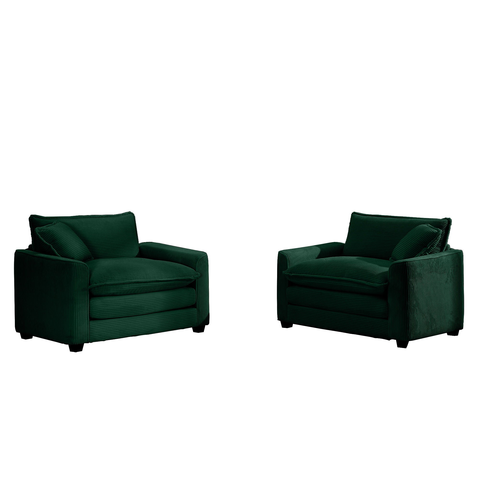 Modern Classic Corduroy Fabric Single Chair Deep Seat Sofa With Pillow