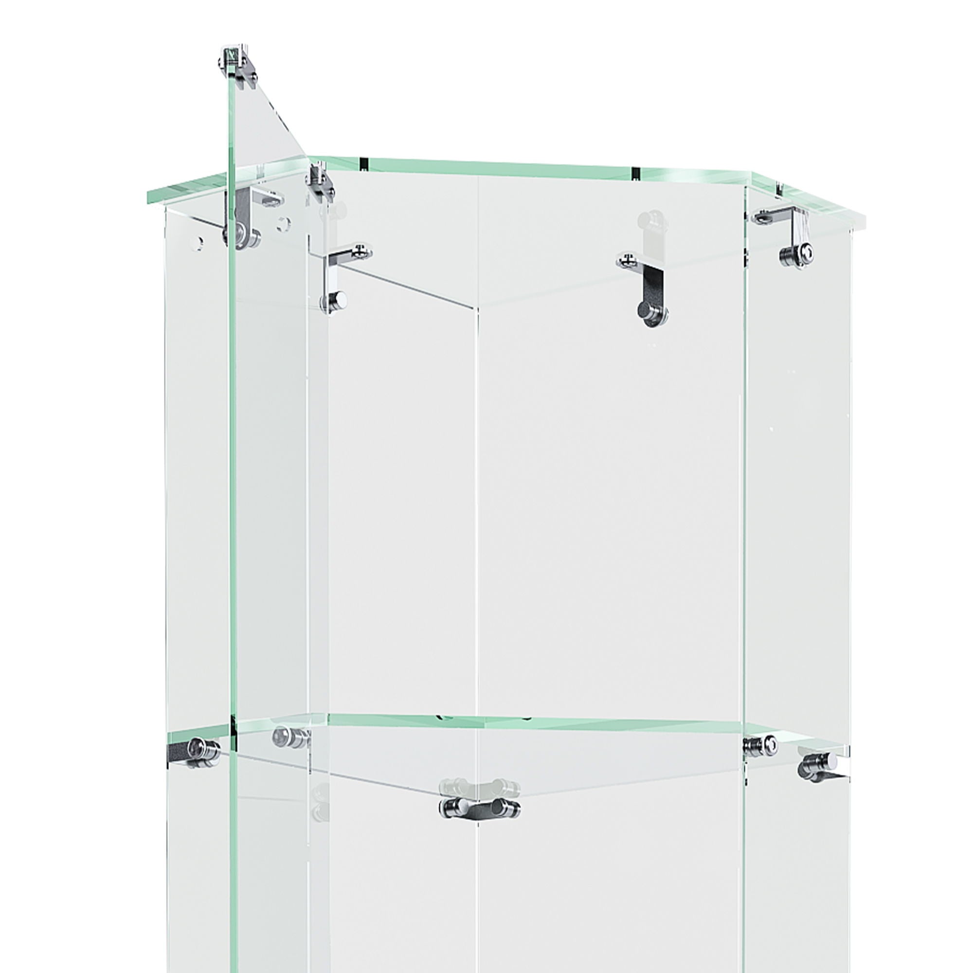 5 Tier Diamond Glass Display Case With 5 Dynamic LED Modes - Black