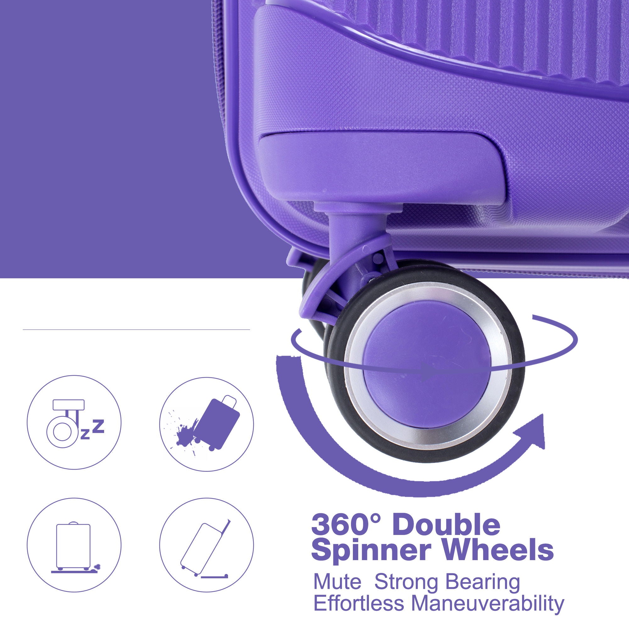 Expandable Hardshell Suitcase Double Spinner Wheels Luggage Sets