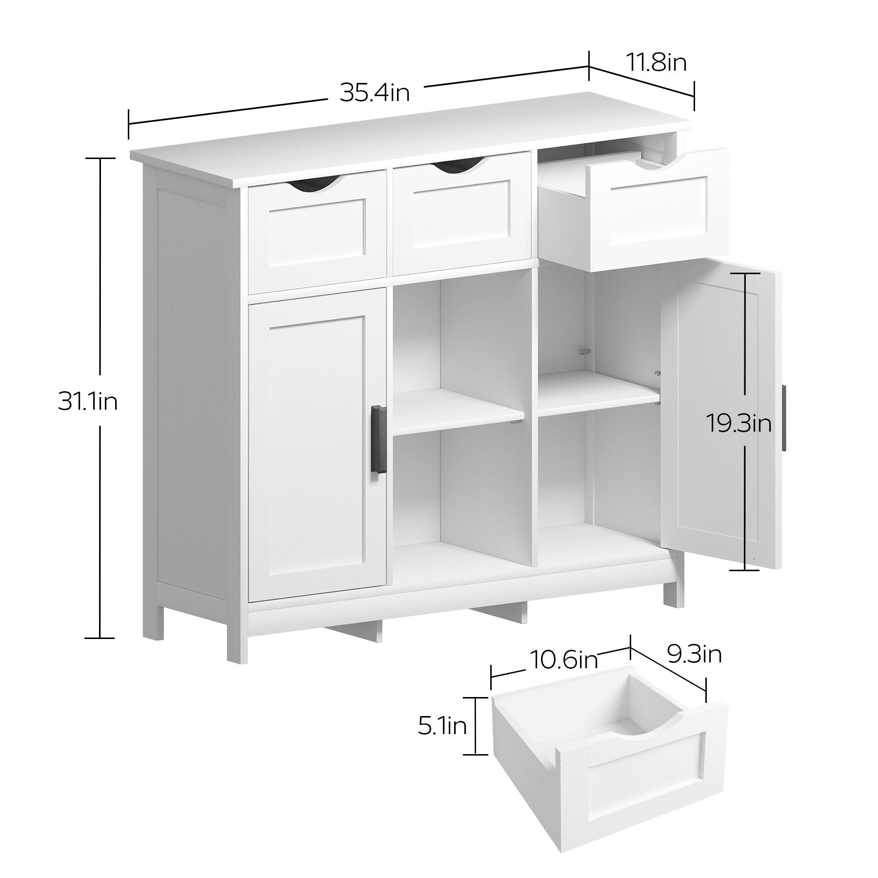 Storage Cabinets, Wooden Floor Cabinet, With Drawers And Shelves Storage Cabinets, Accent Cabinet For Living Room, Bedroom, Bathroom Furniture Home Decor - Best Buy Furniture